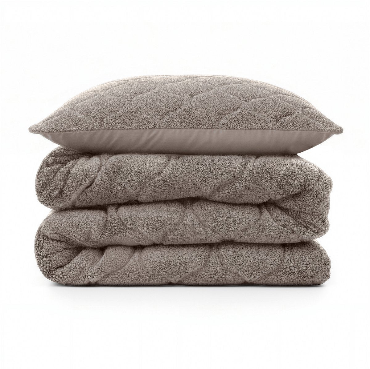 Sleeptime Dekbed en Overtrek in 1 - Teddy - Taupe/Grijs - Dromen & Wonen