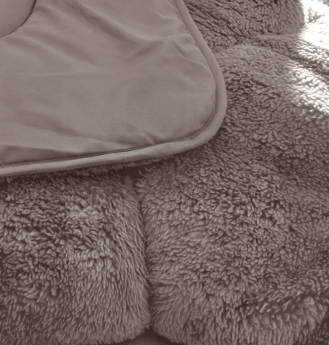 Sleeptime Dekbed en Overtrek in 1 - Teddy - Taupe/Grijs - Dromen & Wonen