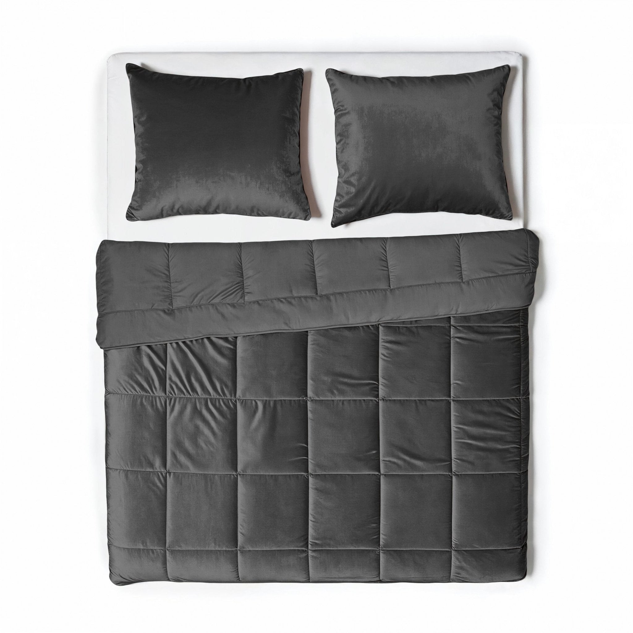 Sleeptime Dekbed en Overtrek in 1 - Velvet - Antraciet - Dromen & Wonen