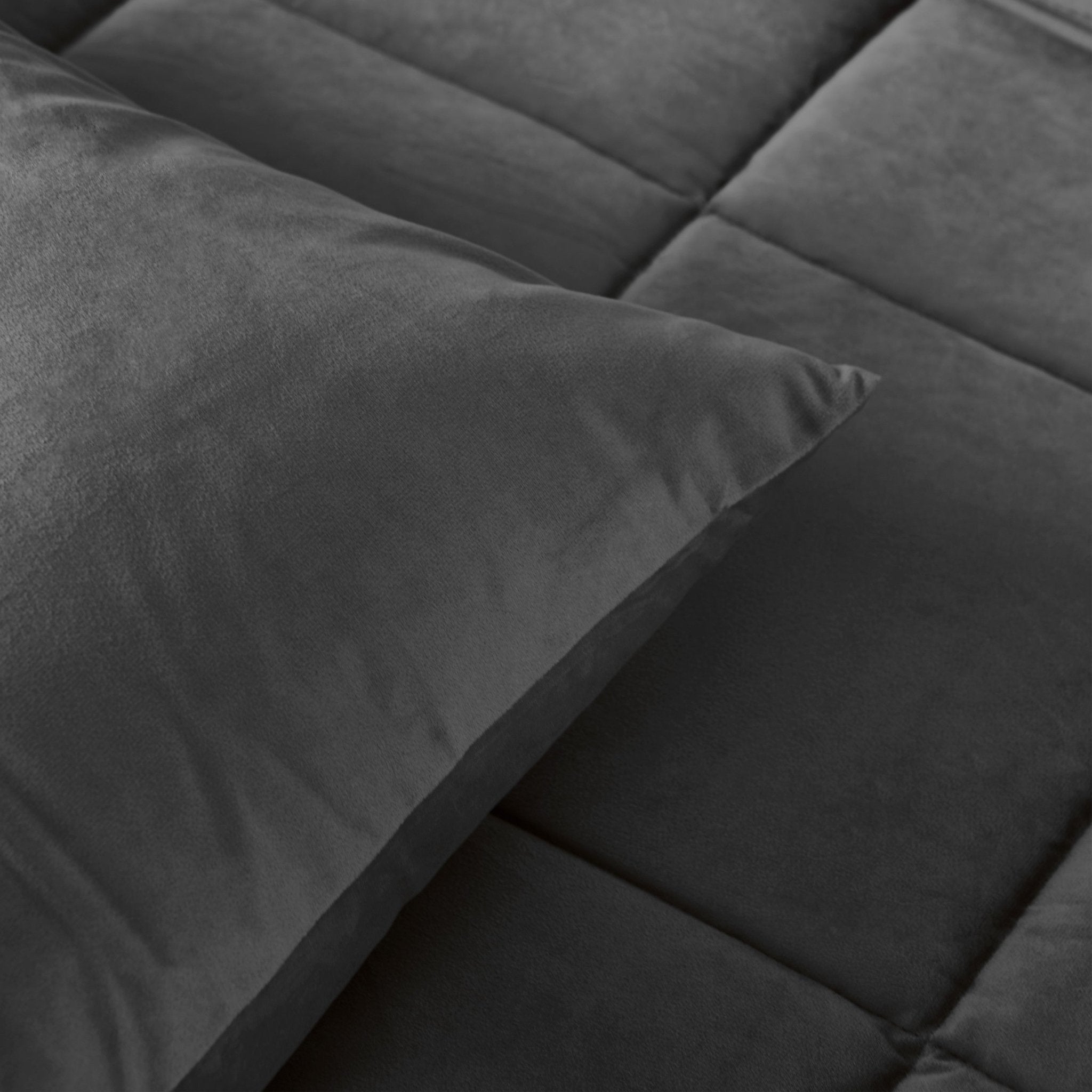 Sleeptime Dekbed en Overtrek in 1 - Velvet - Antraciet - Dromen & Wonen