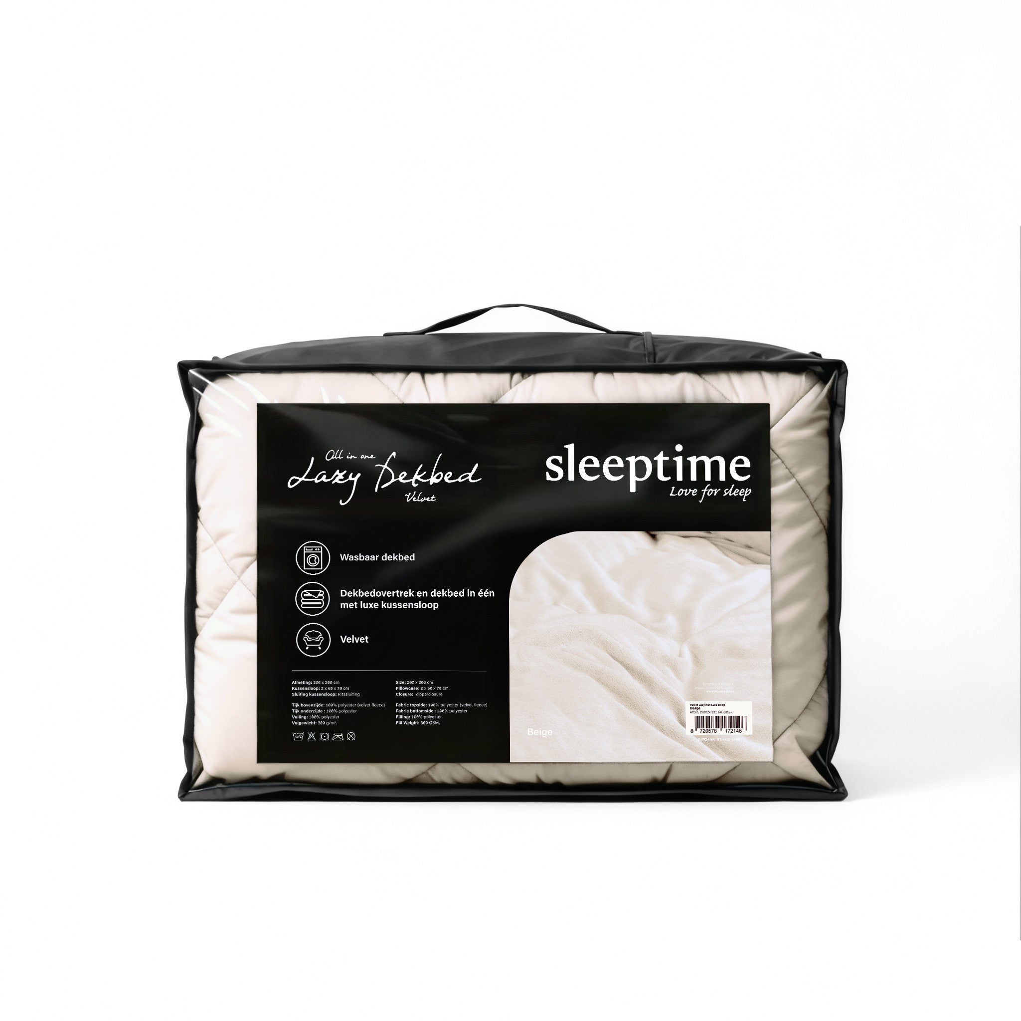 Sleeptime Dekbed en Overtrek in 1 - Velvet - Beige - Dromen & Wonen