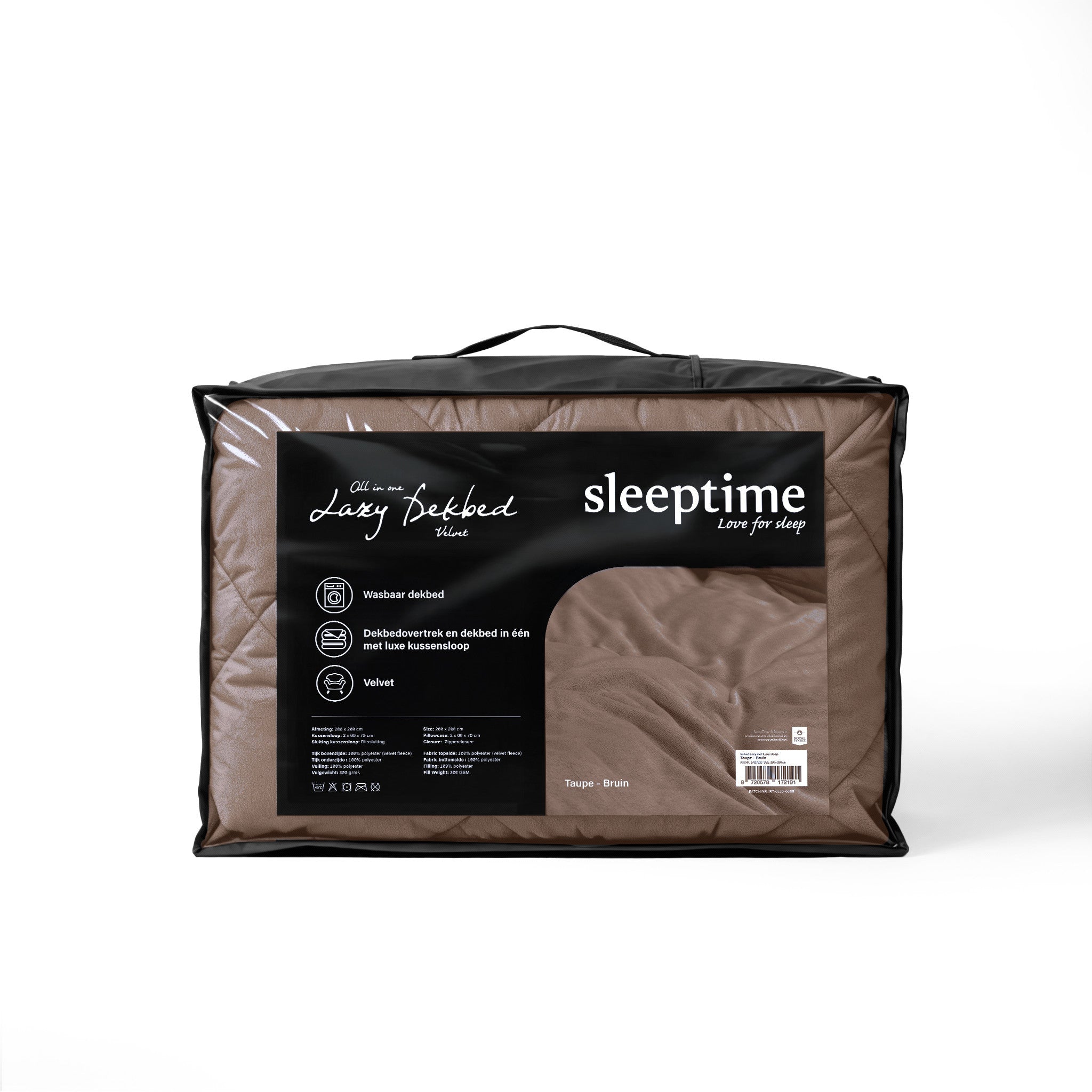 Sleeptime Dekbed en Overtrek in 1 - Velvet - Bruin - Dromen & Wonen