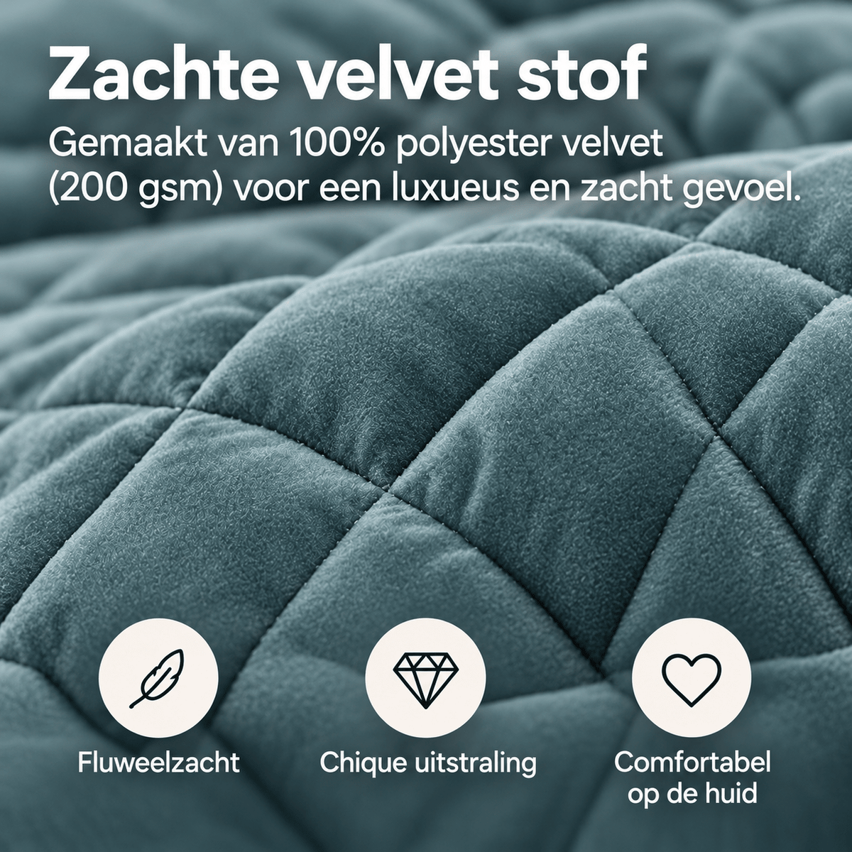 Sleeptime Dekbed en Overtrek in 1 - Velvet - Groen - Dromen & Wonen
