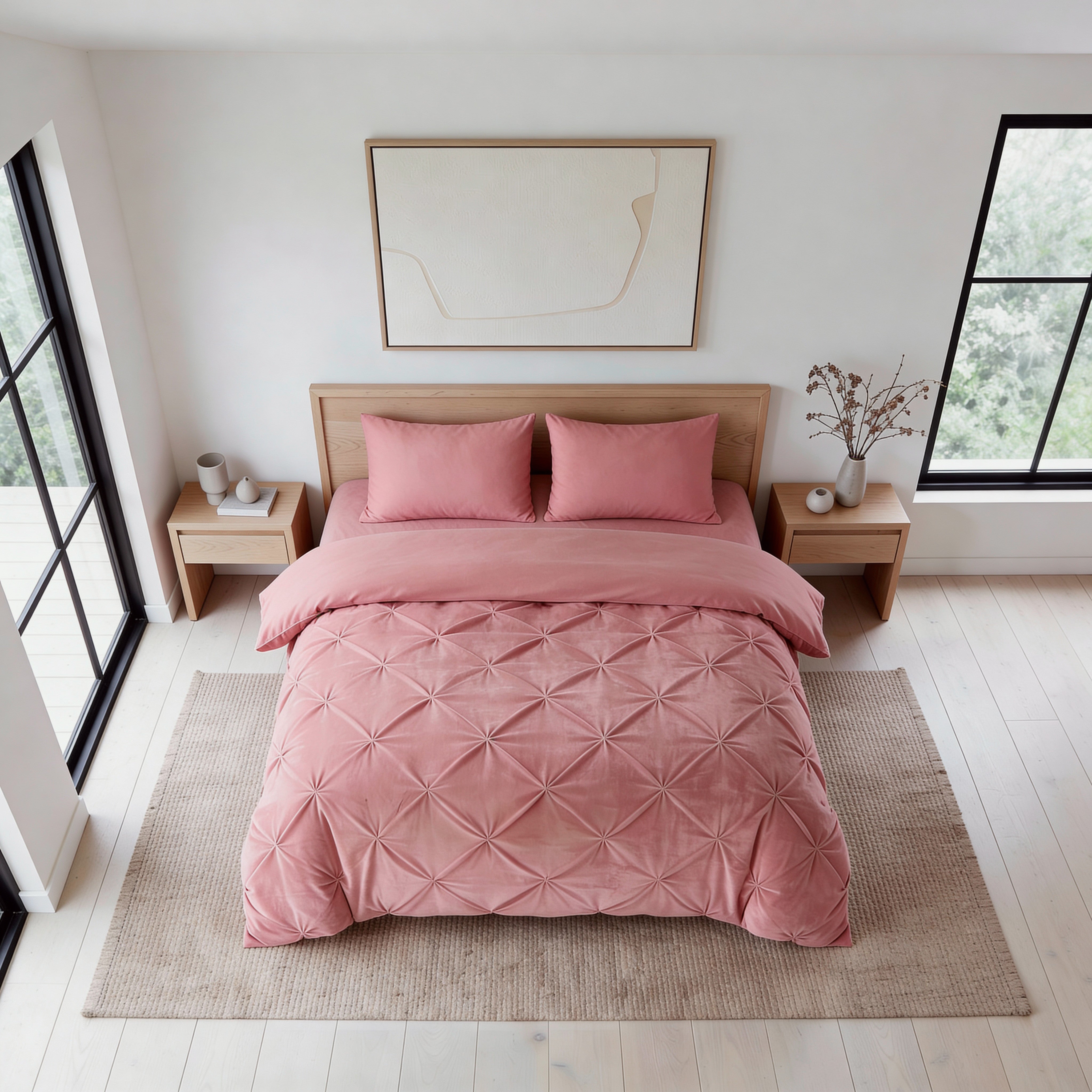 Sleeptime Dekbed en Overtrek in 1 – Velvet Pintuck – Roze - Dromen & Wonen