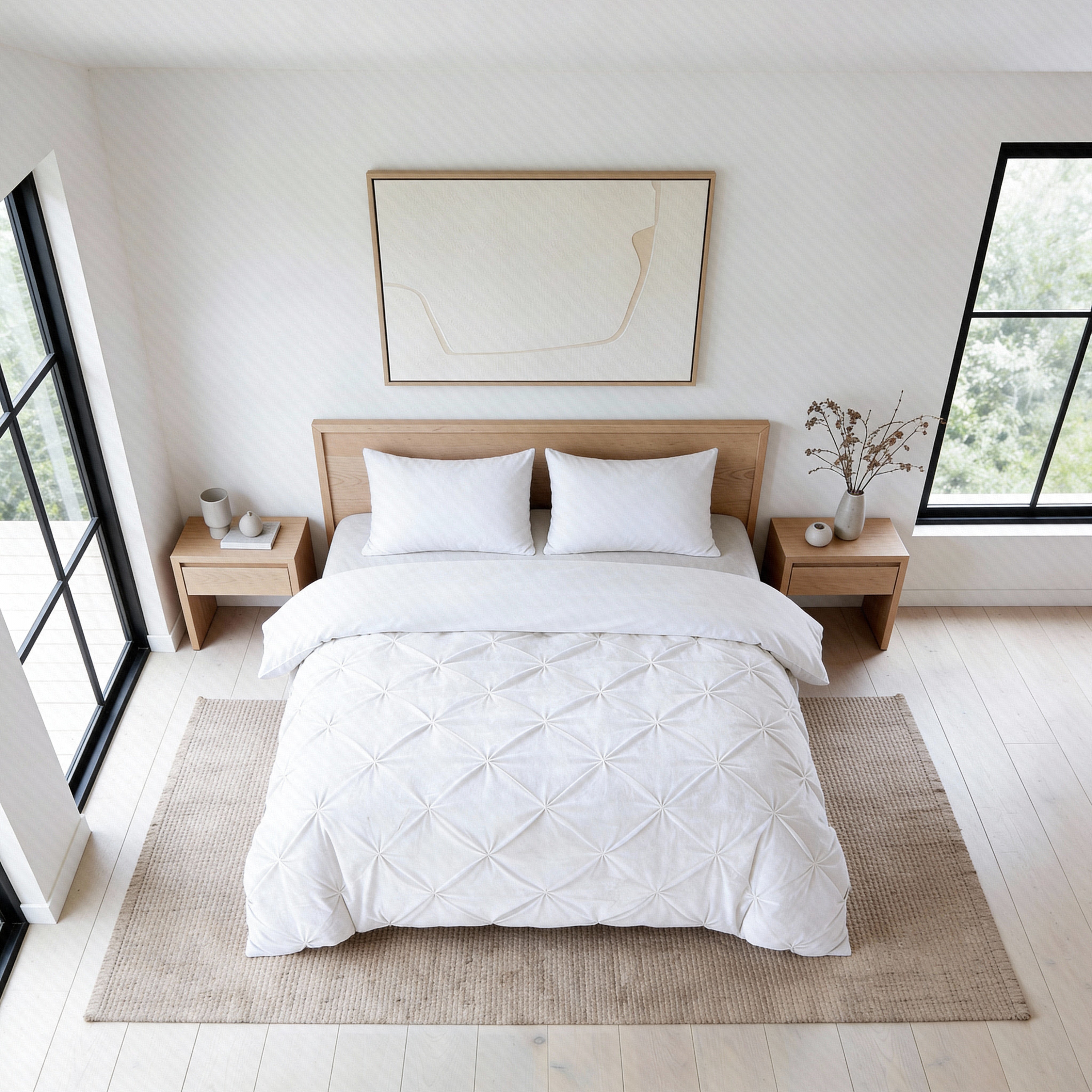 Sleeptime Dekbed en Overtrek in 1 – Velvet Pintuck – Wit - Dromen & Wonen