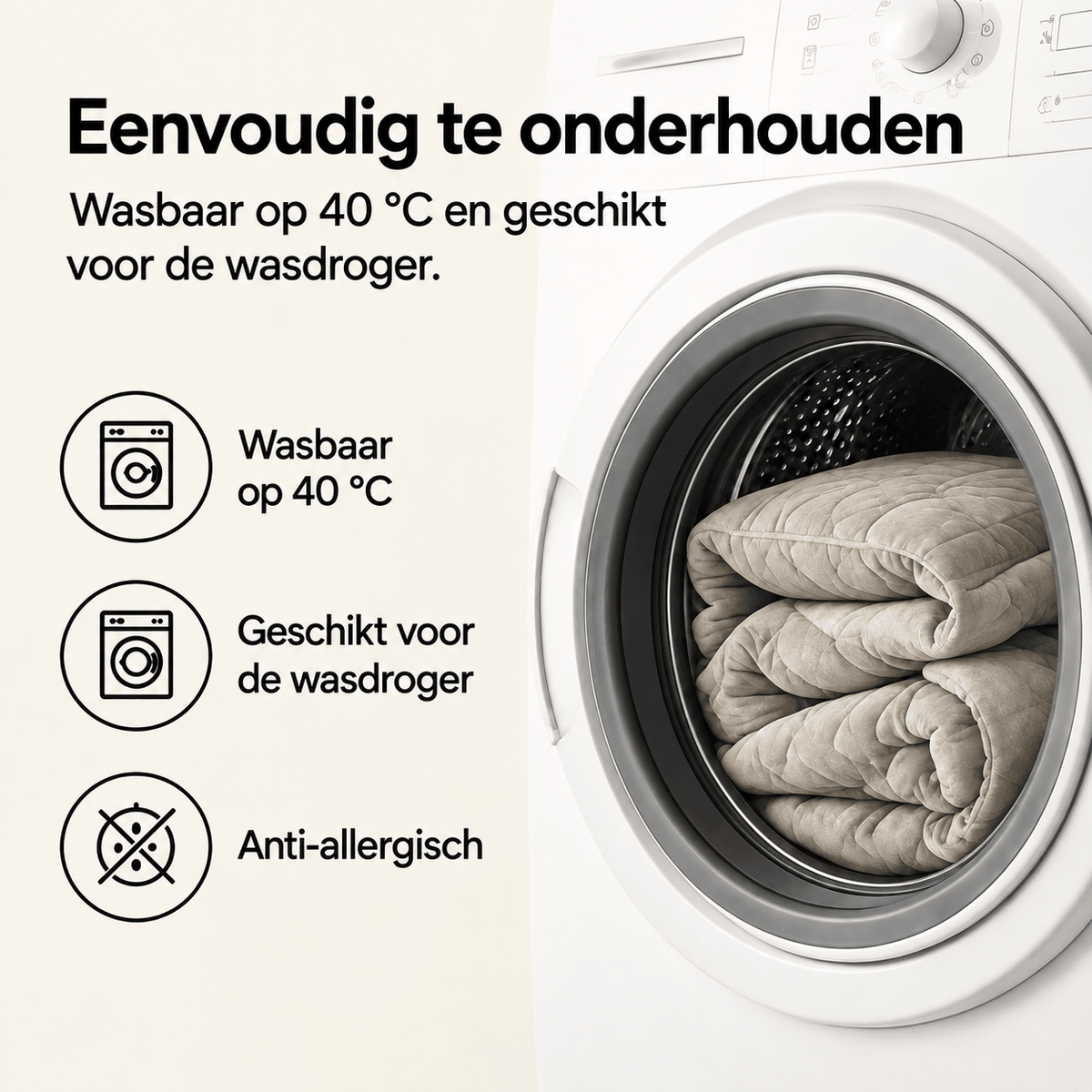 Sleeptime Dekbed en Overtrek in 1 - Velvet - Taupe - Dromen & Wonen