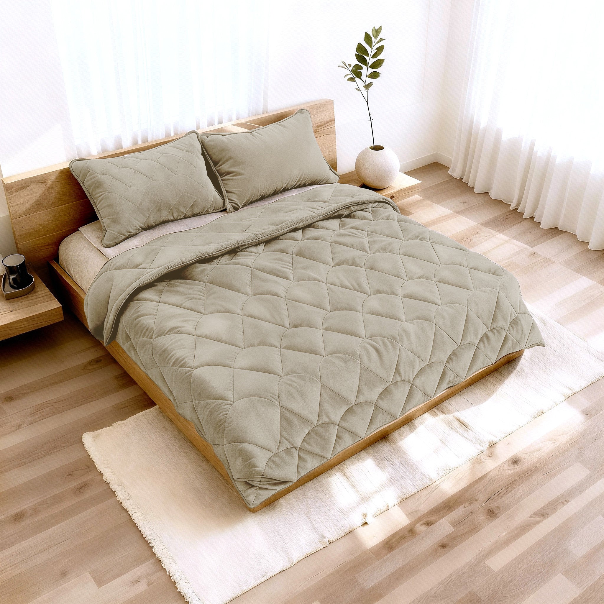 Sleeptime Dekbed en Overtrek in 1 - Velvet - Taupe - Dromen & Wonen