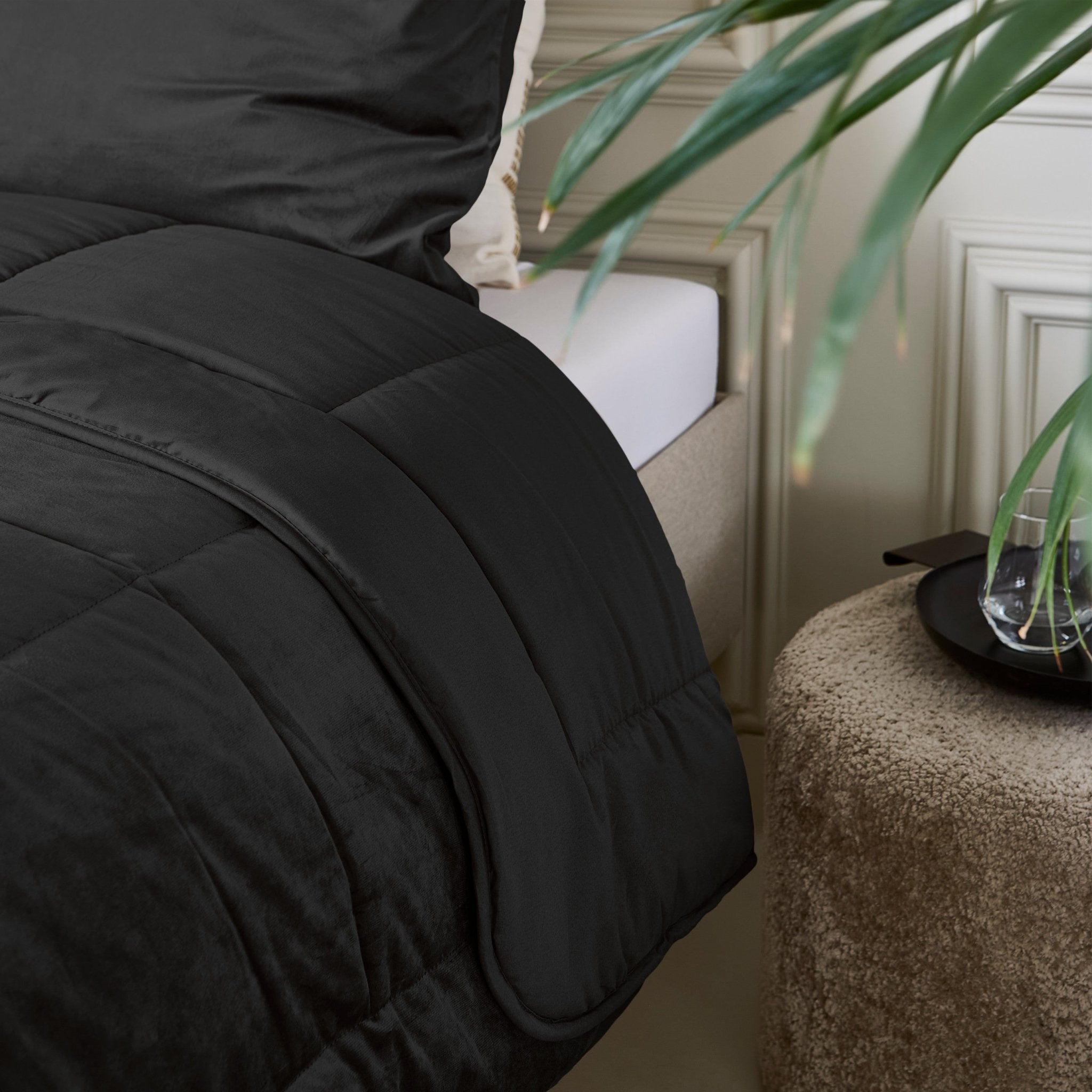Sleeptime Dekbed en Overtrek in 1 - Velvet - Zwart - Dromen & Wonen