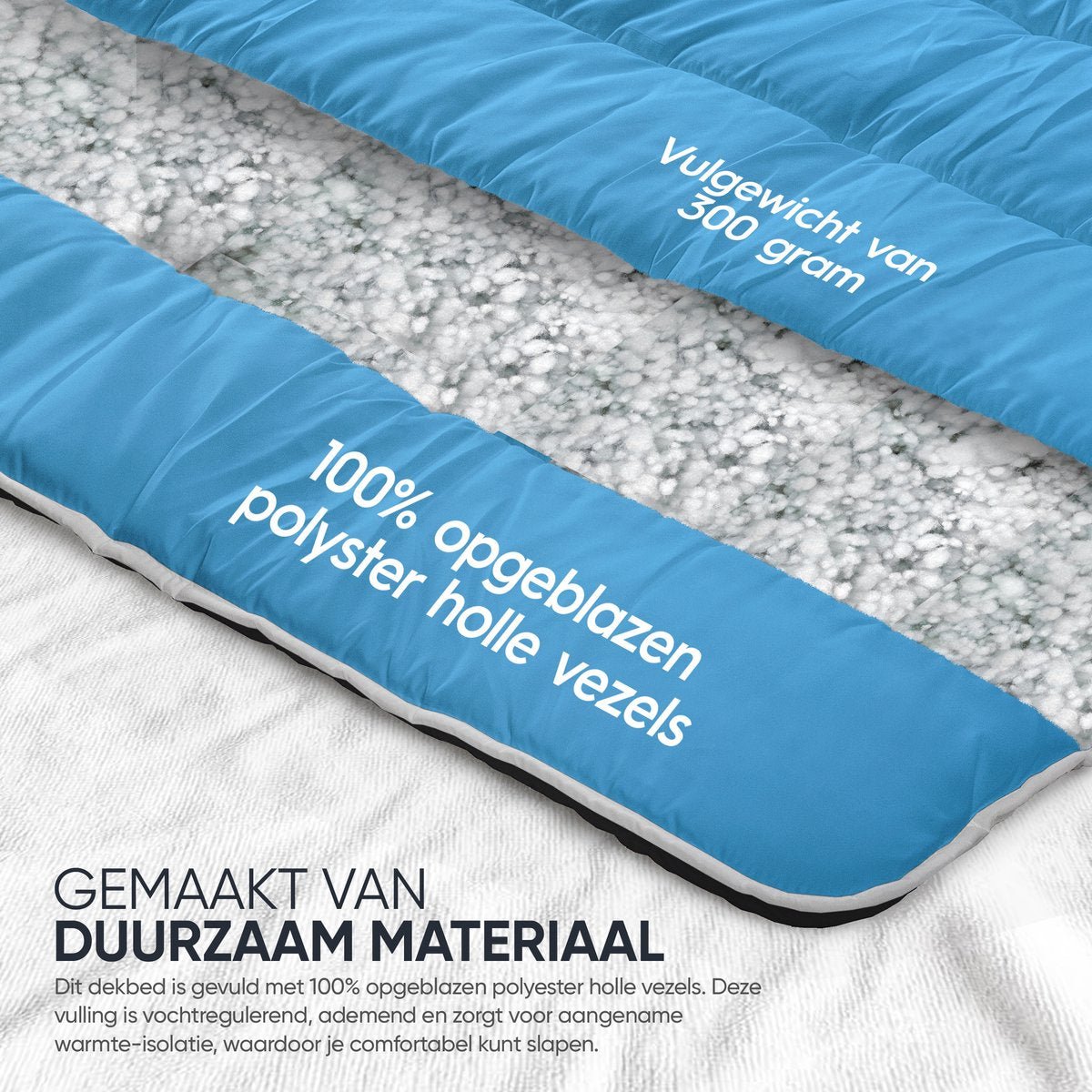 Sleeptime Dekbed en Overtrek in 1 - Zwart/Blauw - Dromen & Wonen