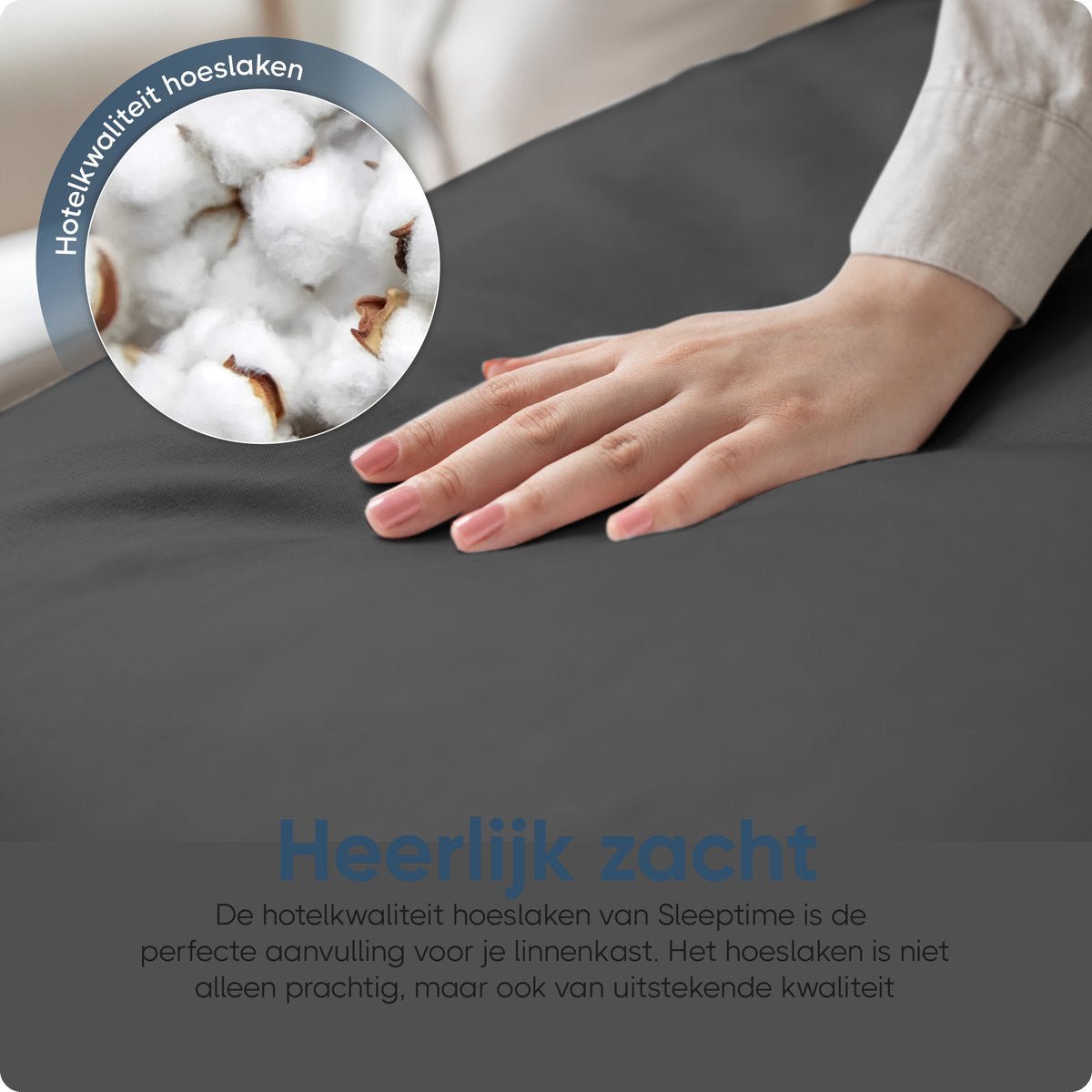 Sleeptime Hotel Jersey Hoeslaken Antraciet - Dromen & Wonen