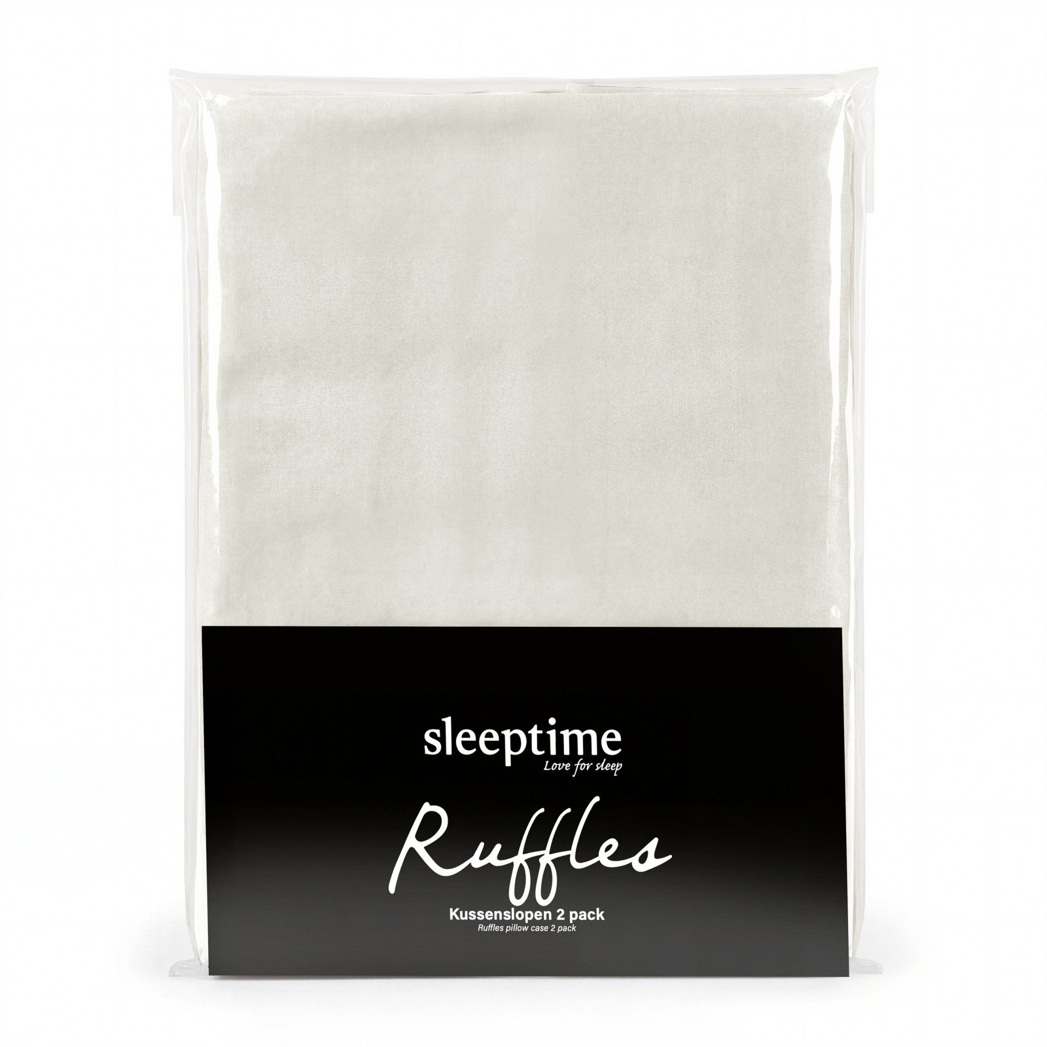 Sleeptime Kussensloop - 2 Stuks - Ruffles - Gebroken Wit - 60x70 - Dromen & Wonen