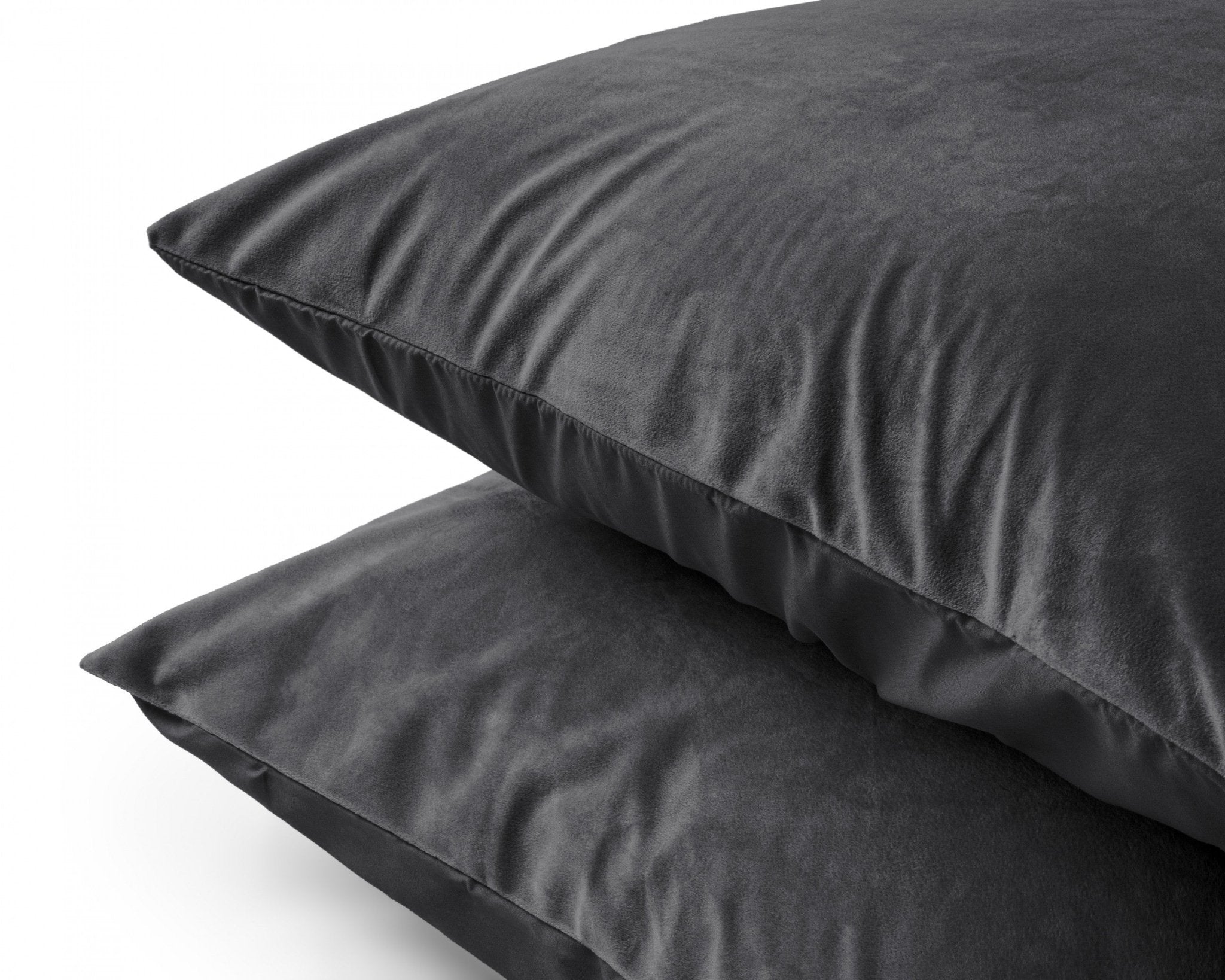 Sleeptime Kussensloop - 2 Stuks - Velvet - Antraciet - 60x70 - Dromen & Wonen