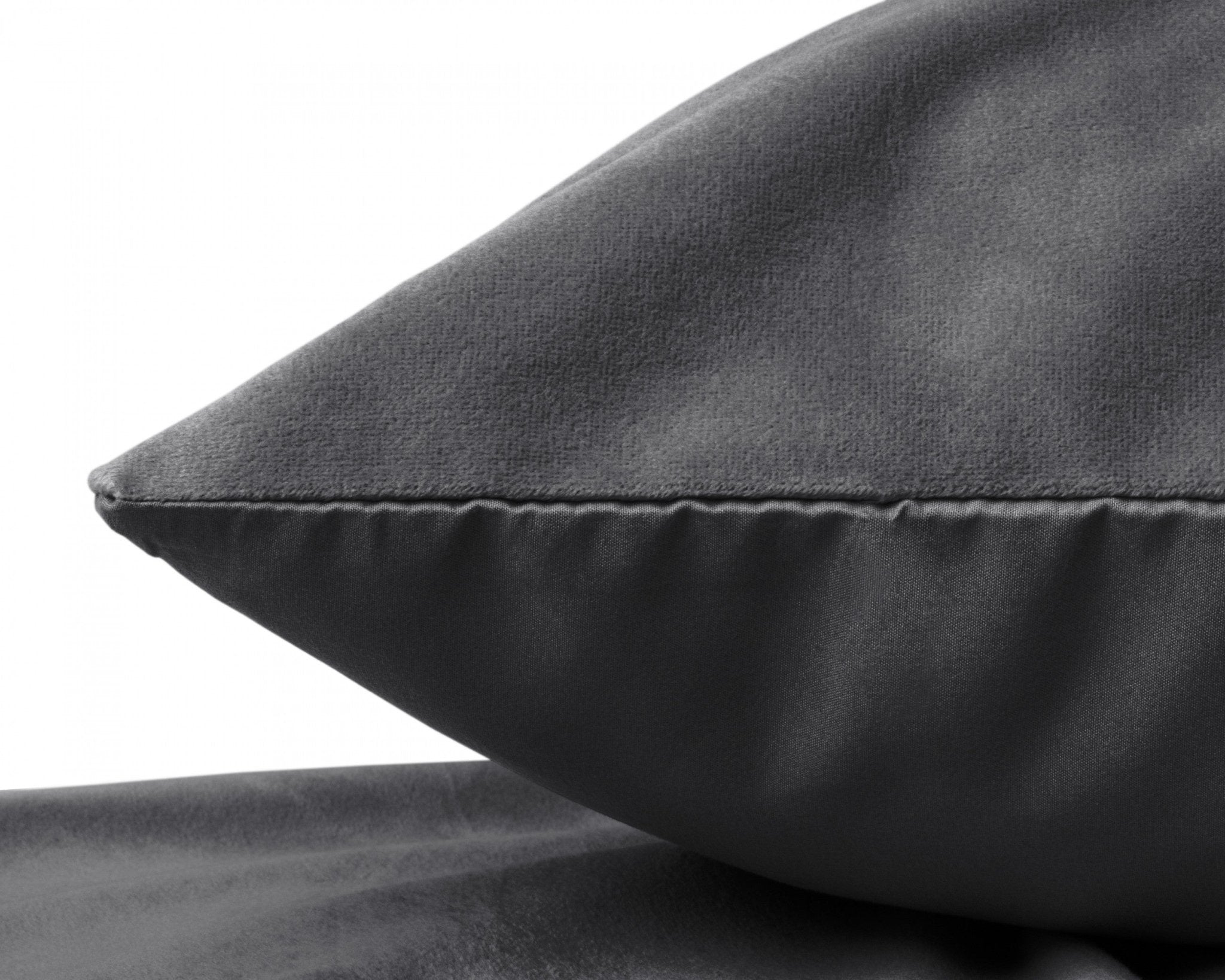 Sleeptime Kussensloop - 2 Stuks - Velvet - Antraciet - 60x70 - Dromen & Wonen