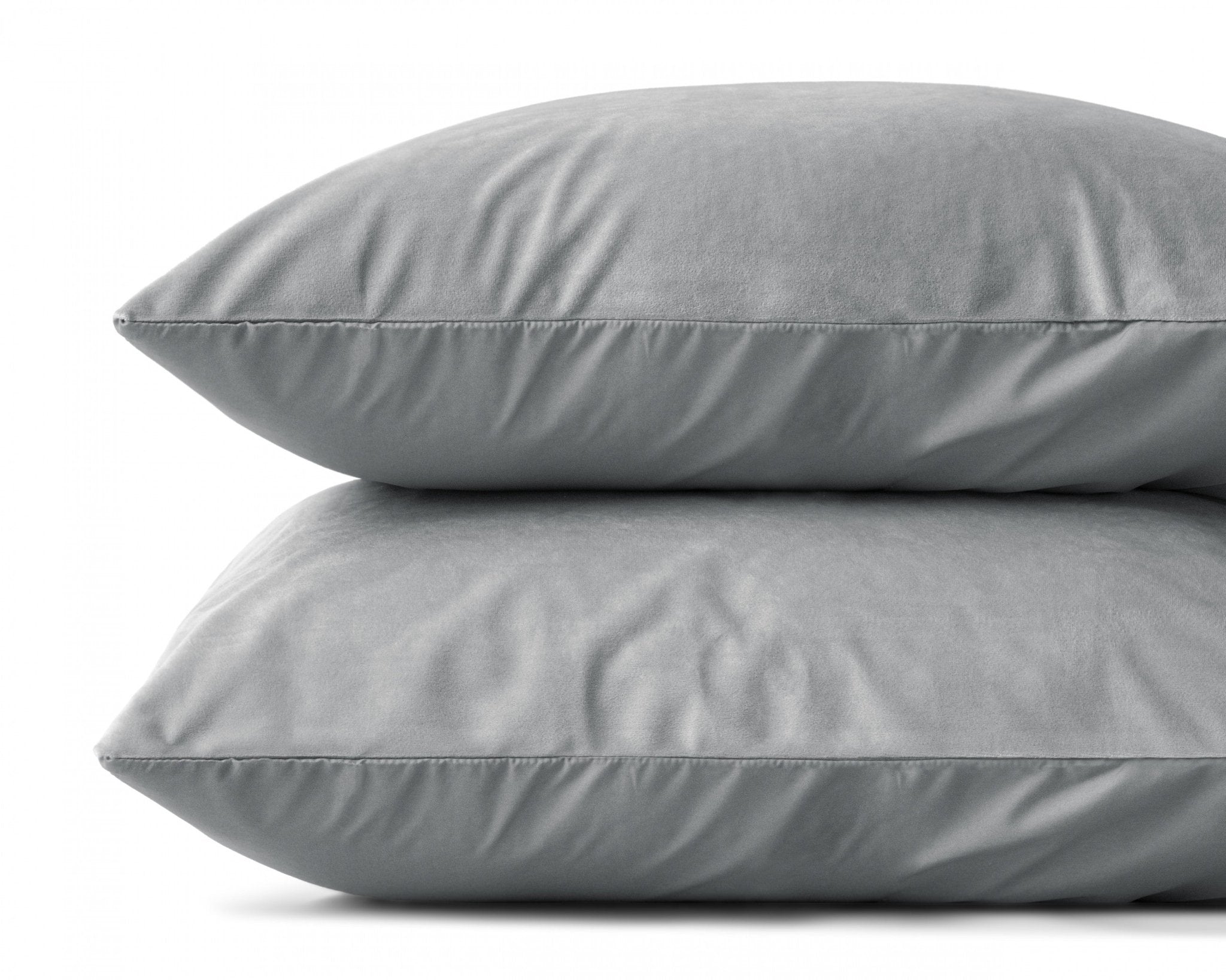 Sleeptime Kussensloop - 2 Stuks - Velvet - Grijs - 60x70 - Dromen & Wonen