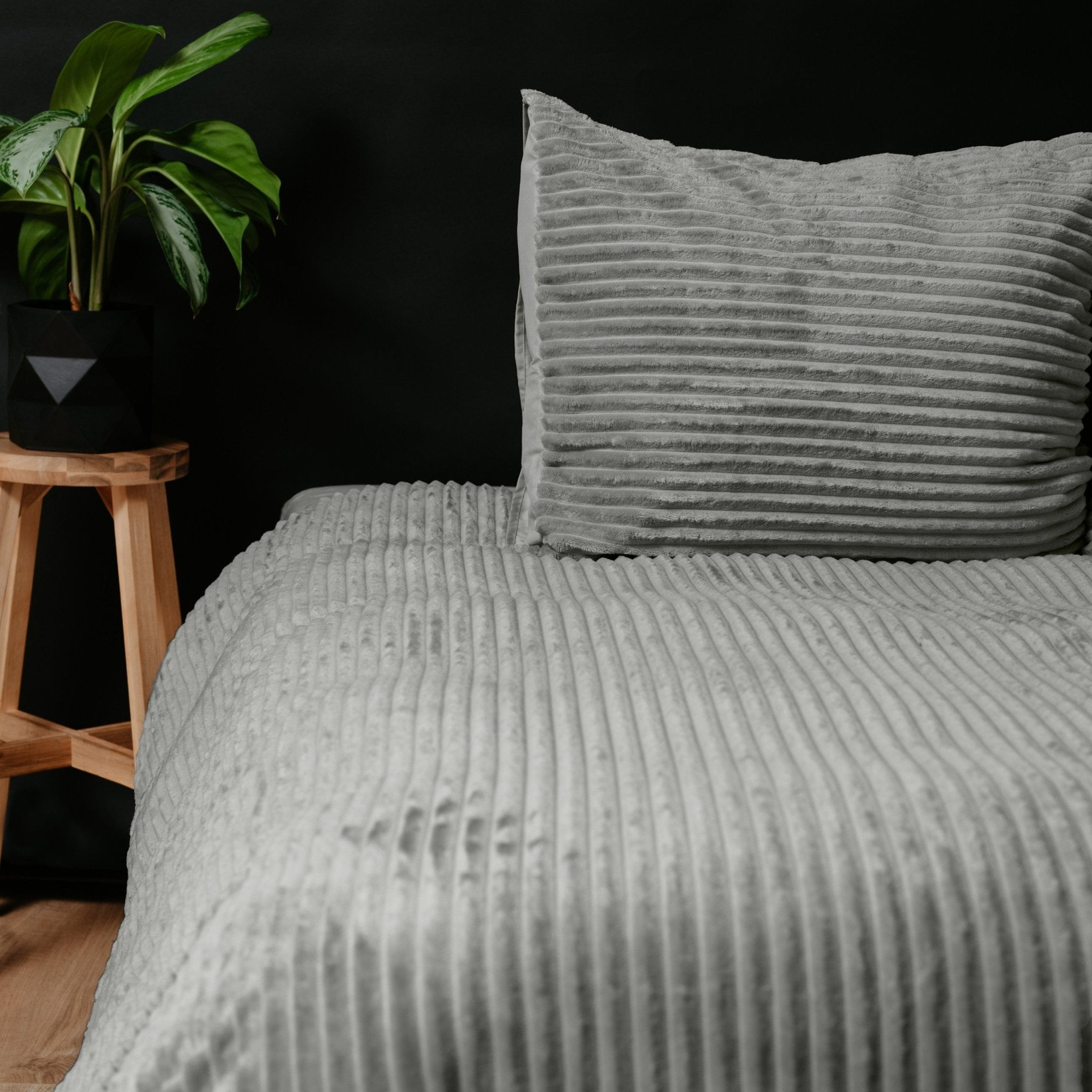 Sleeptime Rib Teddy Grijs Dekbedovertrek - Dromen & Wonen