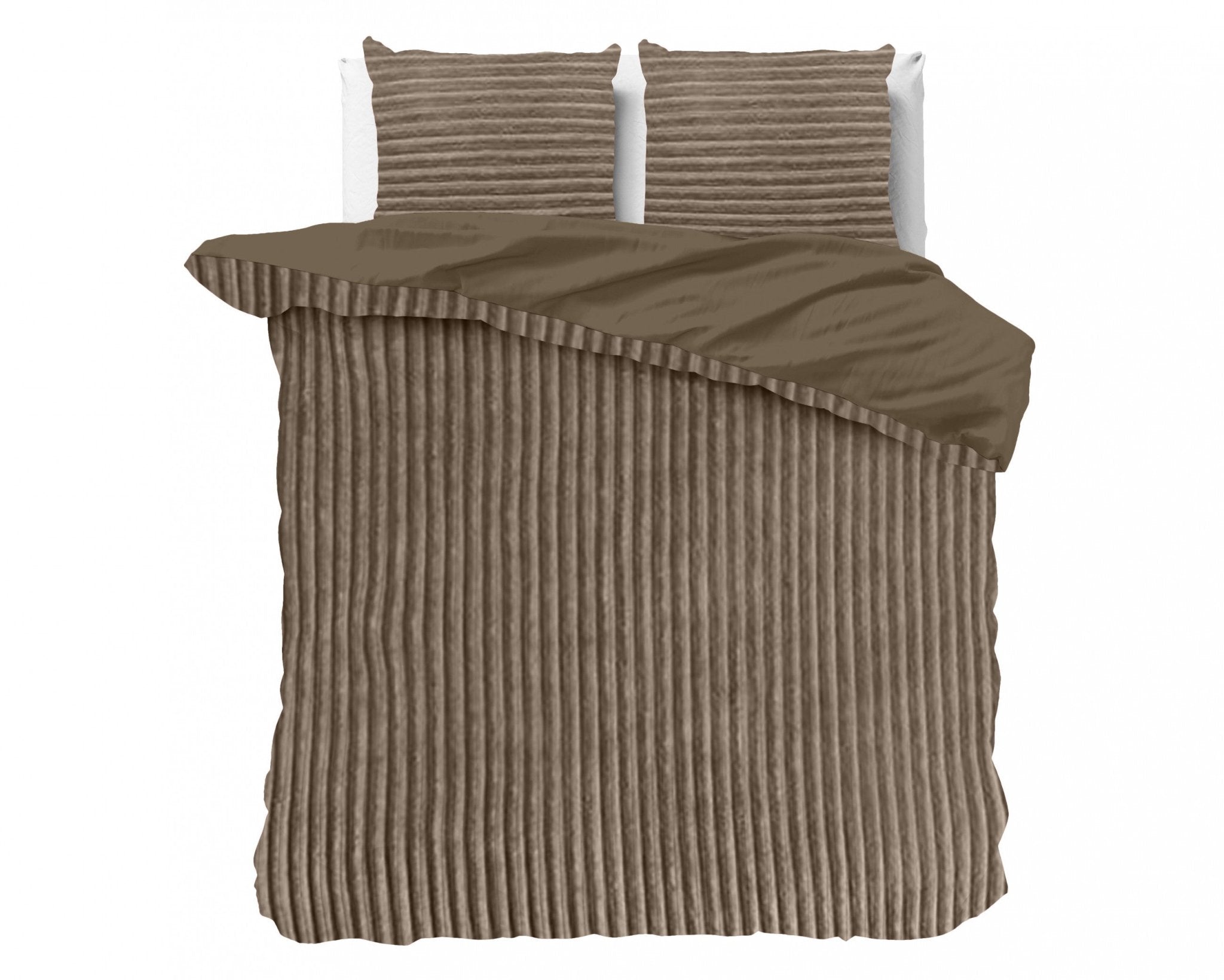 Sleeptime Rib Teddy Taupe Dekbedovertrek - Dromen & Wonen