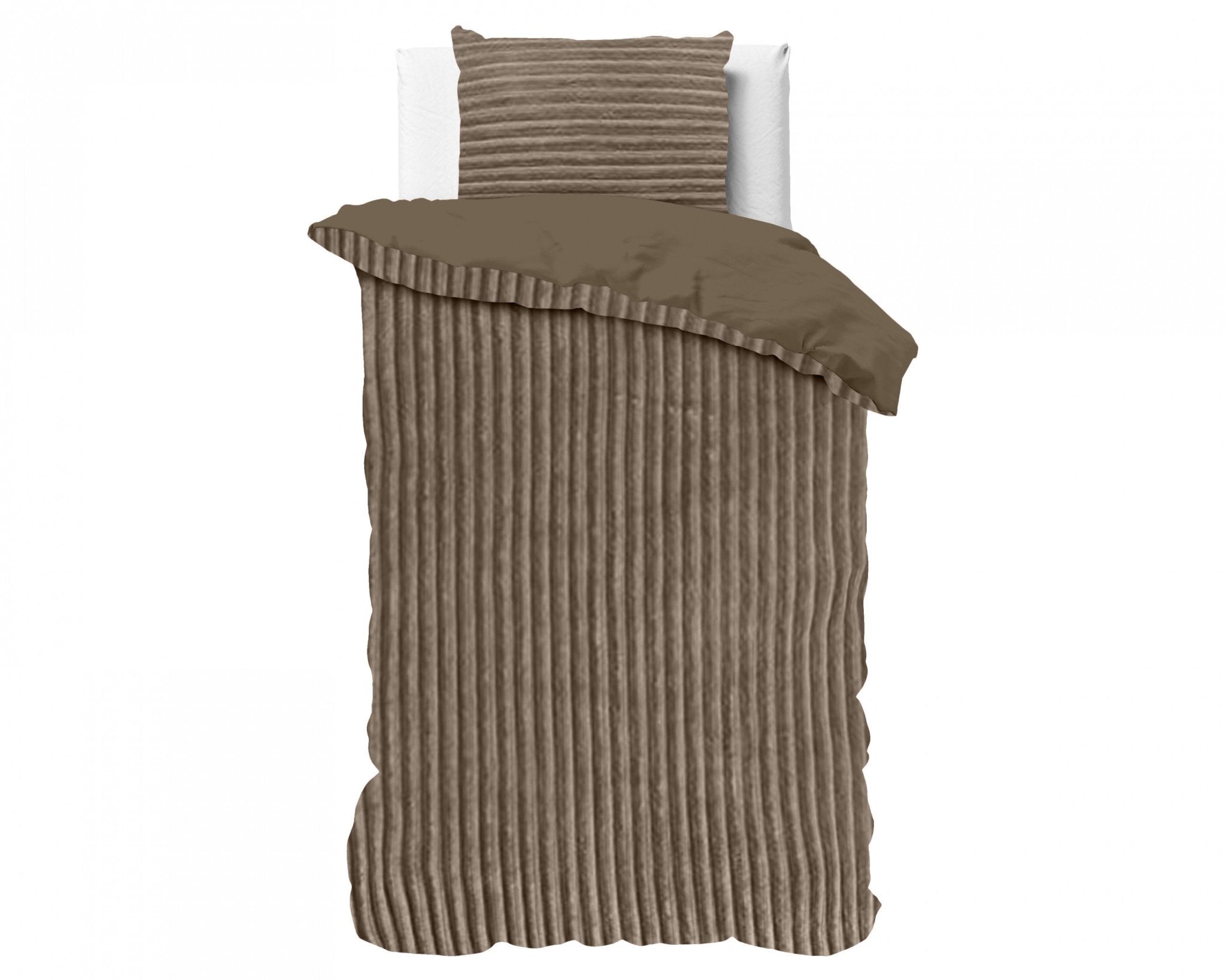 Sleeptime Rib Teddy Taupe Dekbedovertrek - Dromen & Wonen