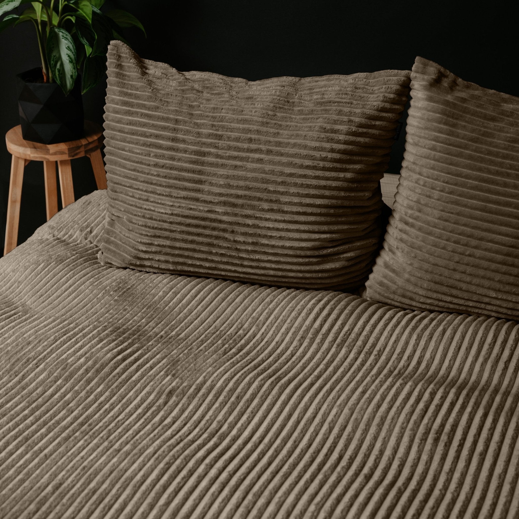 Sleeptime Rib Teddy Taupe Dekbedovertrek - Dromen & Wonen