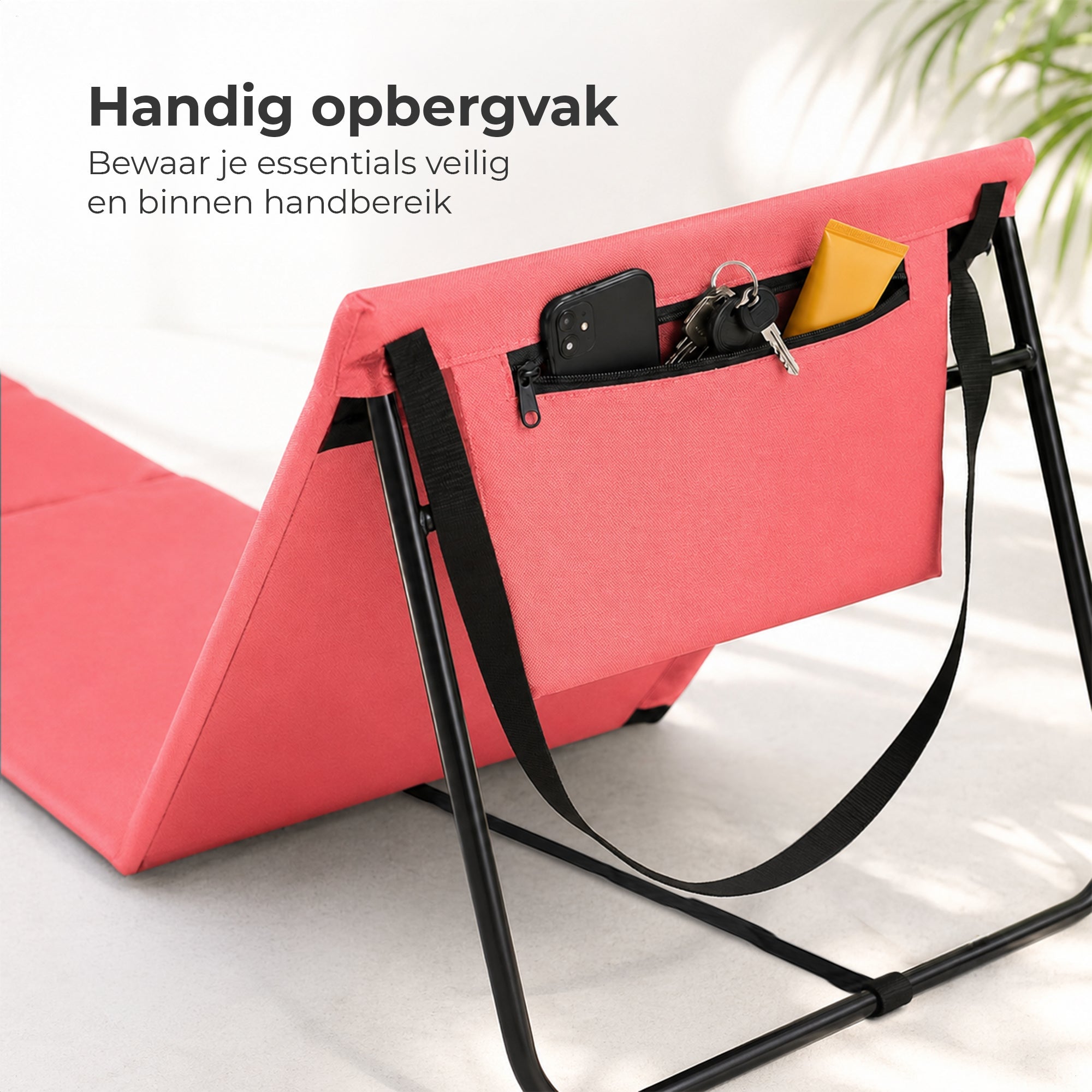 Strandmat 2 - Pack – Verstelbare Ligmat met Rugleuning – Oranje - Intimo Living - Dromen & Wonen