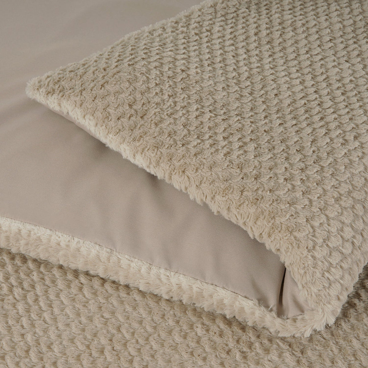 Teddy Dekbedovertrek Taupe – Fur Teddy – Warm & Zacht met Kussenslopen – Sleeptime - Dromen & Wonen