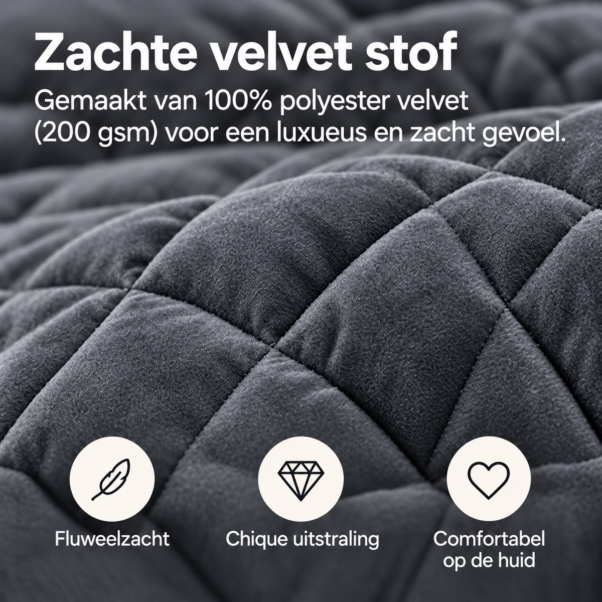 Sleeptime Dekbed en Overtrek in 1 - Velvet - Antraciet
