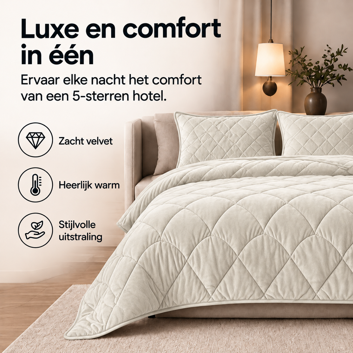Sleeptime Dekbed en Overtrek in 1 - Velvet - Beige