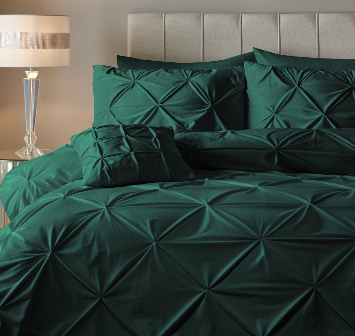 Velvet Dekbedovertrek Groen – Pintuck – Fluweelzacht met Kussenslopen – Sleeptime - Dromen & Wonen