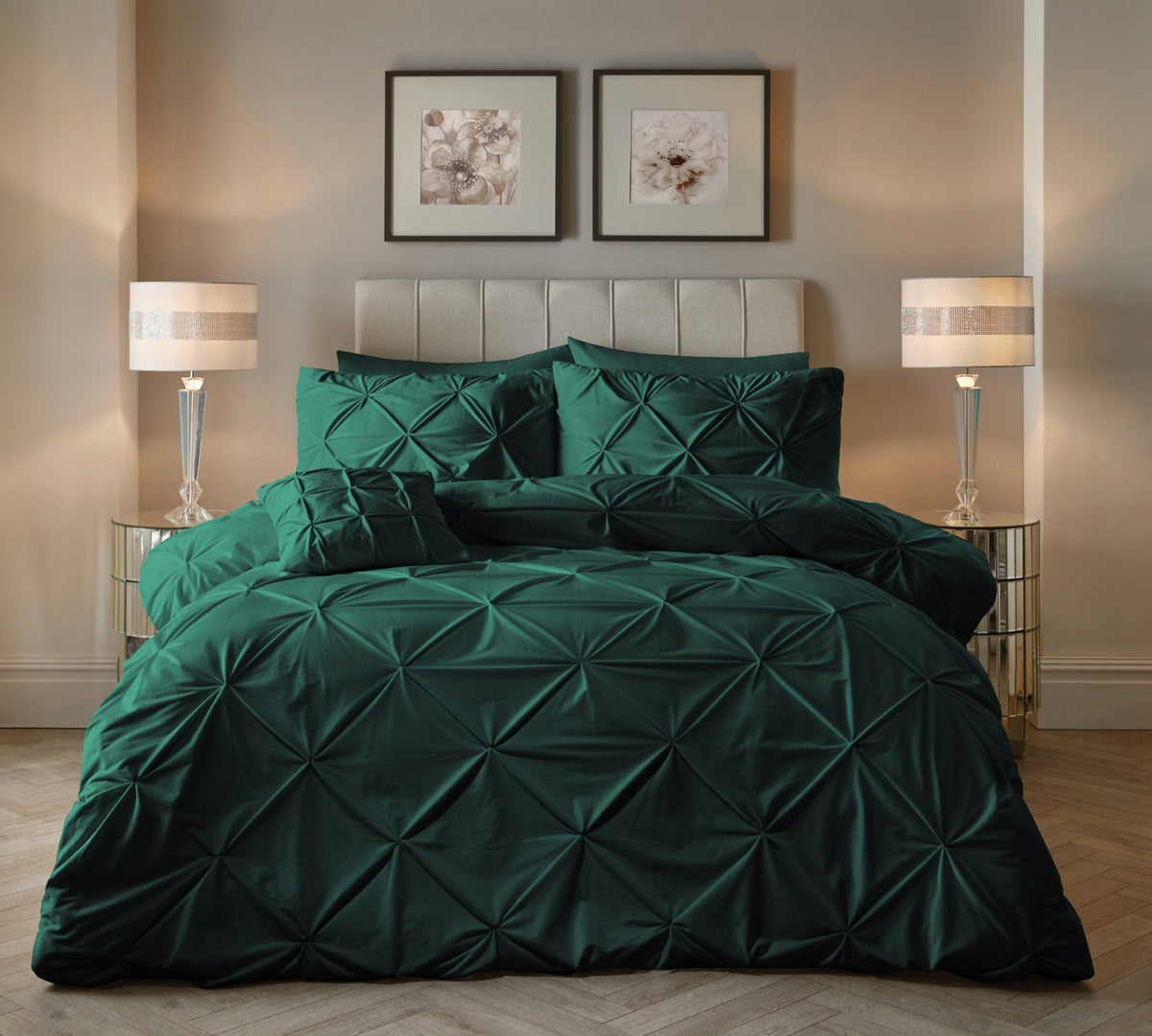 Velvet Dekbedovertrek Groen – Pintuck – Fluweelzacht met Kussenslopen – Sleeptime - Dromen & Wonen
