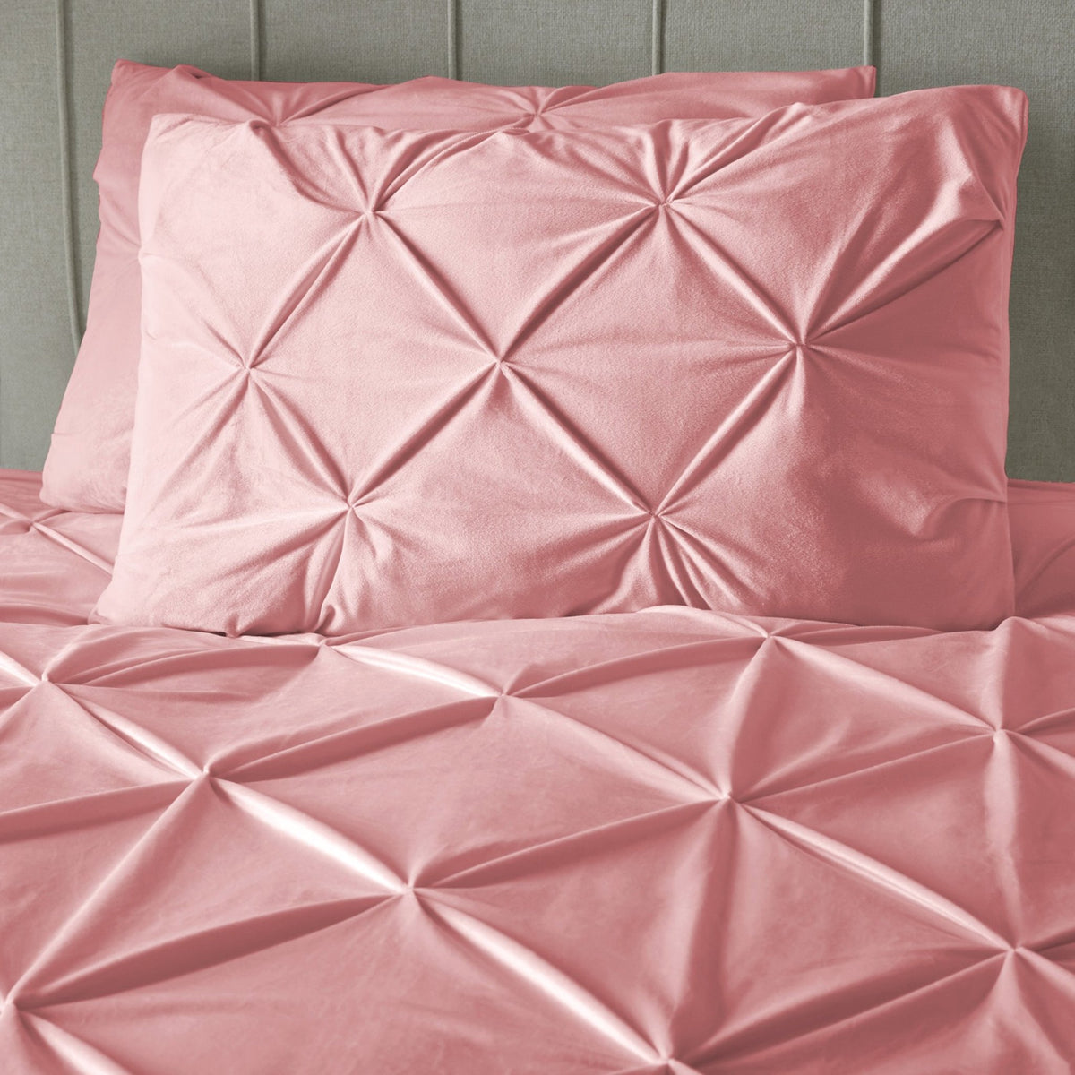 Velvet Dekbedovertrek Roze – Pintuck – Fluweelzacht met Kussenslopen – Sleeptime - Dromen & Wonen