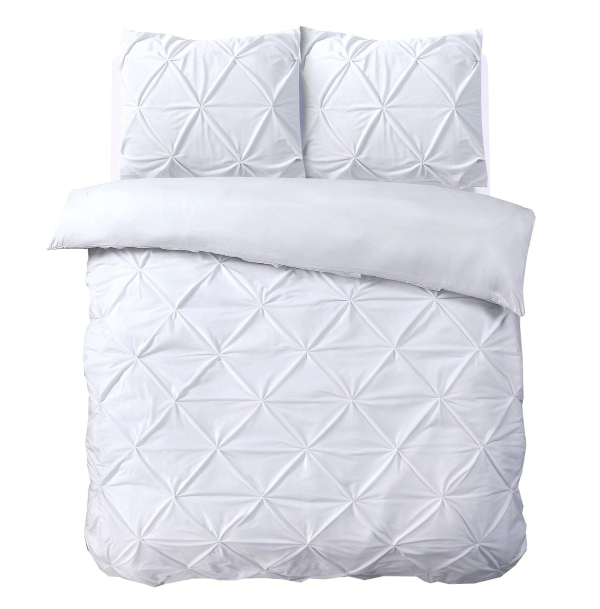 Velvet Dekbedovertrek Wit – Pintuck – Fluweelzacht met Kussenslopen – Sleeptime - Dromen & Wonen