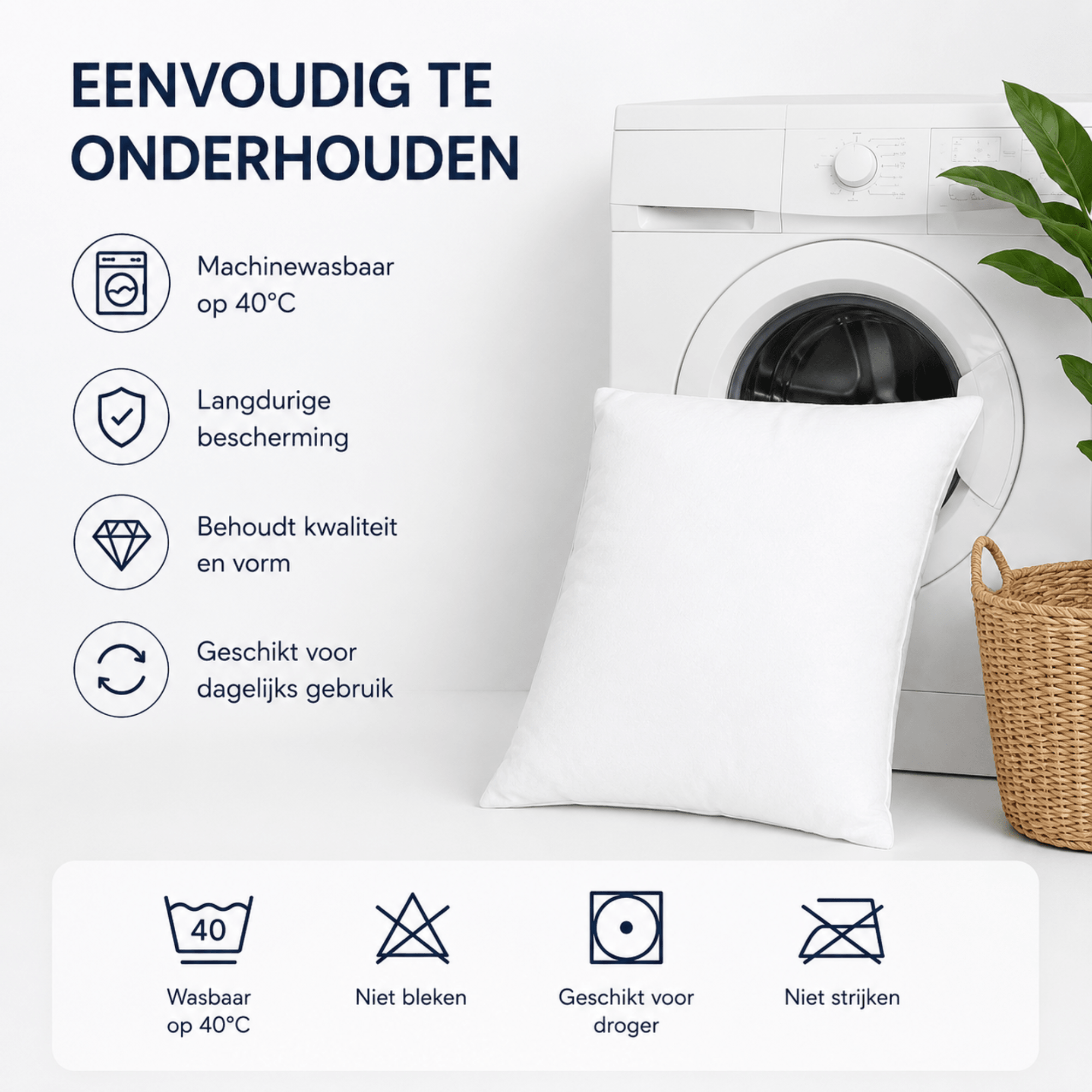 Waterdichte Kussenslopen 2 - Pack – Katoen Comfort – Dreamhouse - Dromen & Wonen