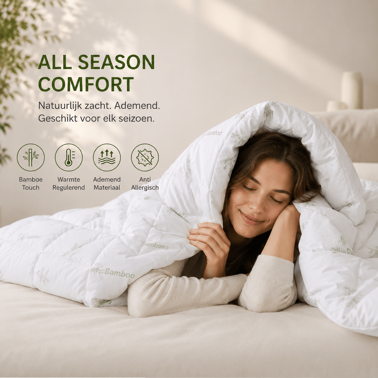 Zomerdekbed Bamboe – Bali Bamboo Touch | Ademend & Vochtregulerend - Dromen & Wonen
