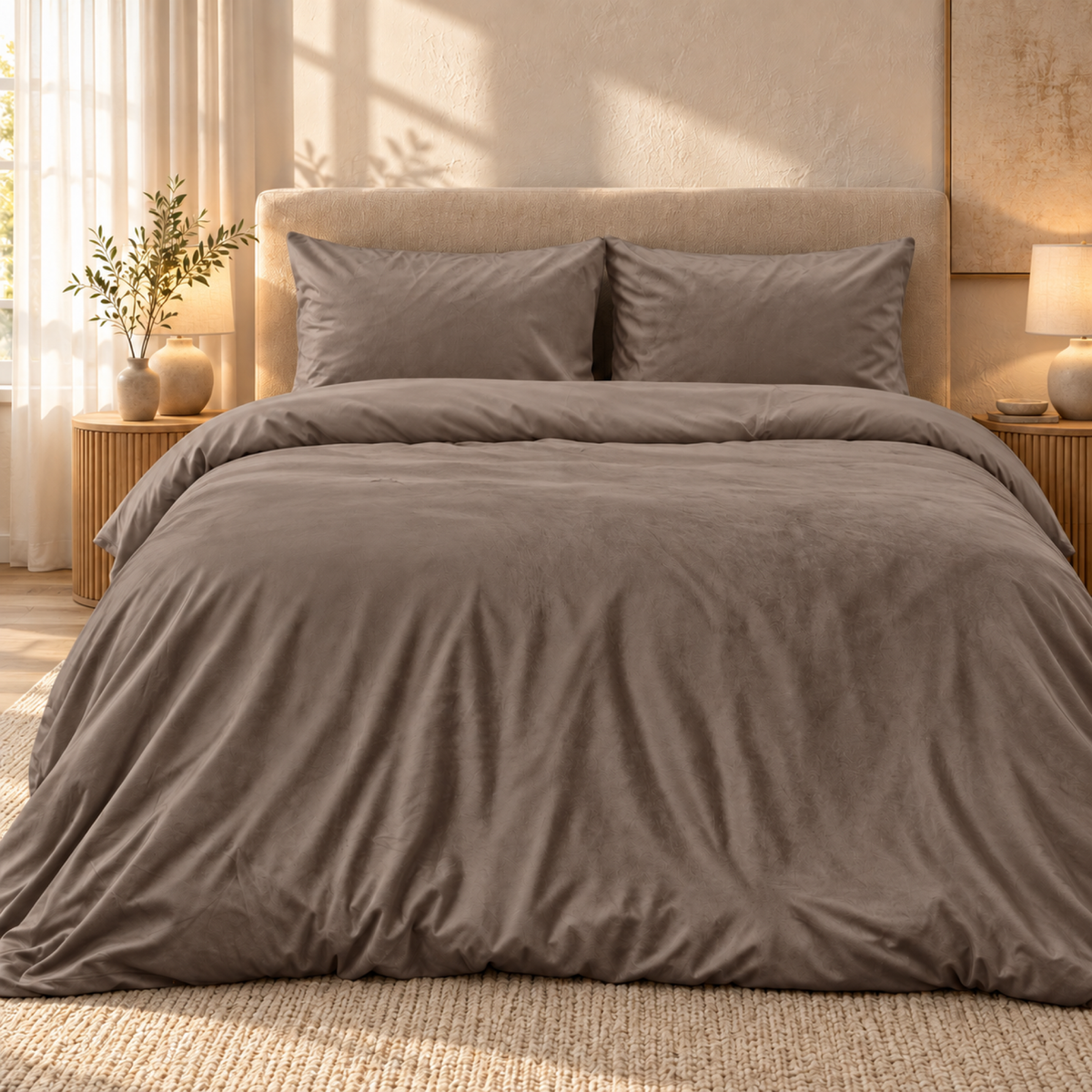 Dekbedovertrek Velvet – Luxe Fluweelzacht – Taupe – Sleeptime