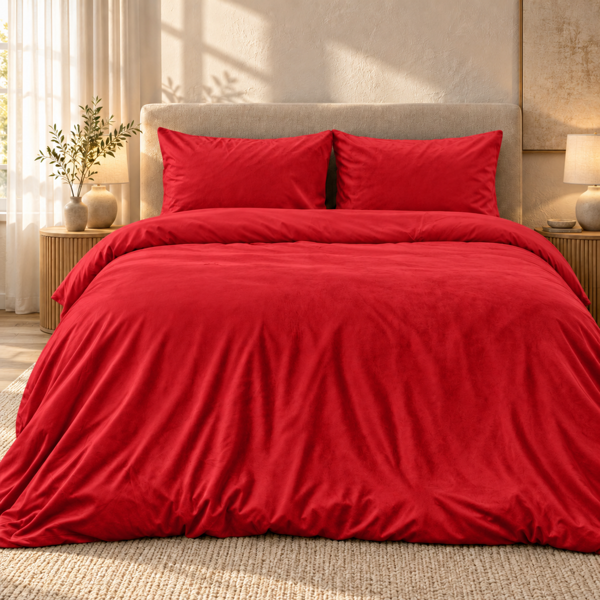 Dekbedovertrek Velvet – Luxe Fluweelzacht – Rood – Sleeptime