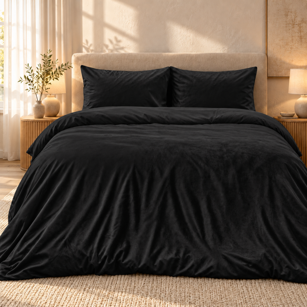 Dekbedovertrek Velvet – Luxe Fluweelzacht – Zwart – Sleeptime