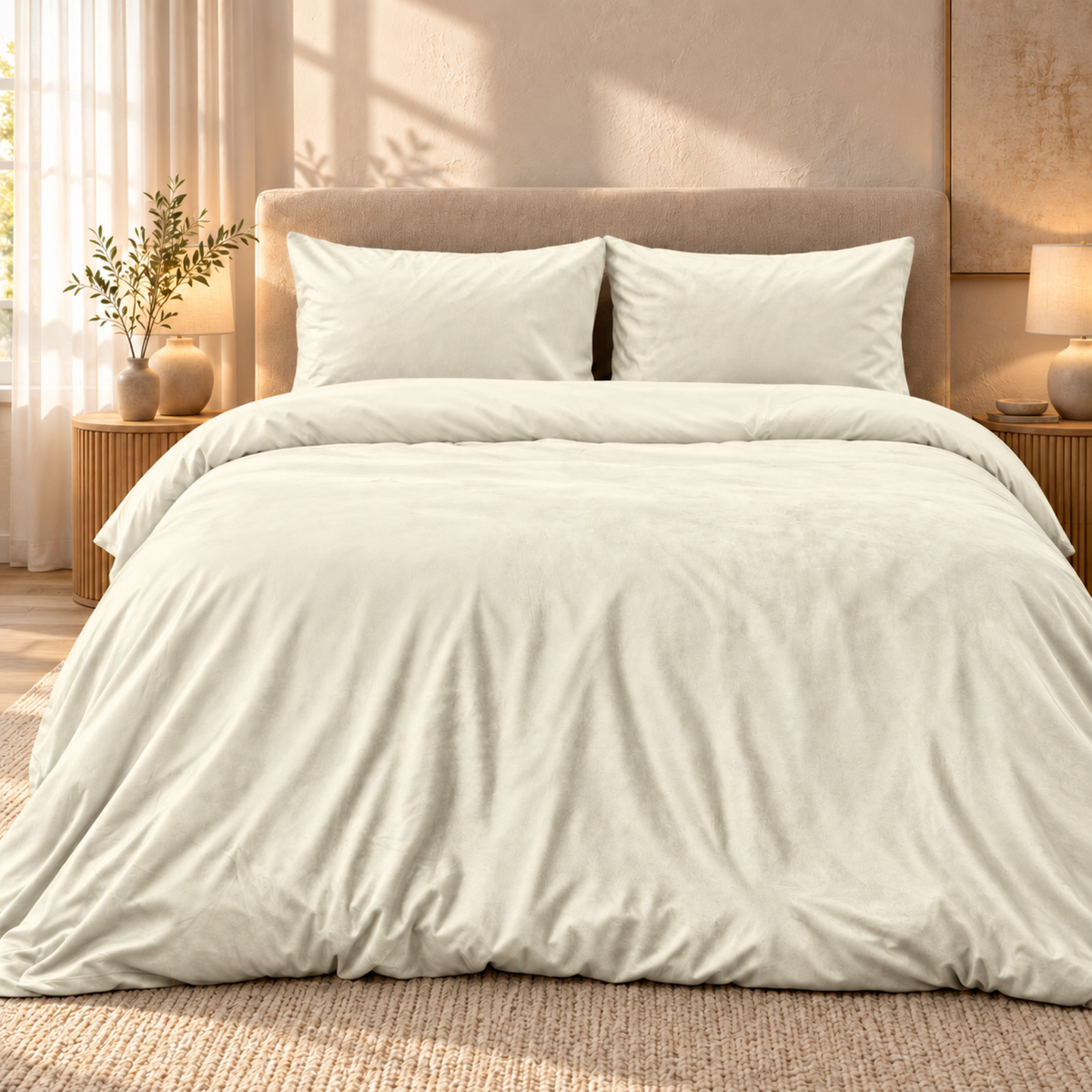 Dekbedovertrek Velvet – Luxe Fluweelzacht – Crème – Sleeptime