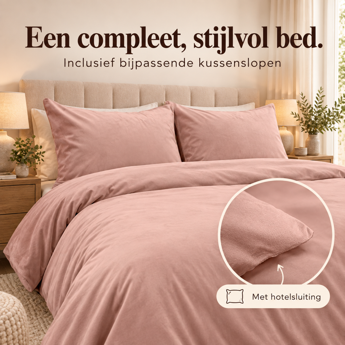 Dekbedovertrek Velvet – Luxe Fluweelzacht – Roze – Sleeptime