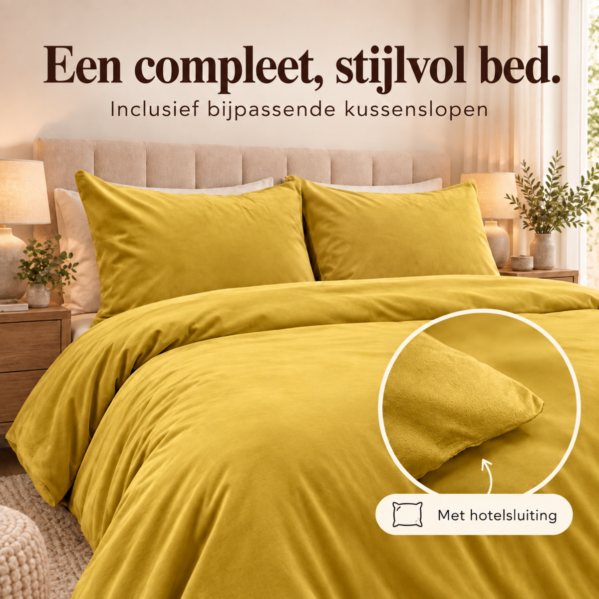Dekbedovertrek Velvet – Luxe Fluweelzacht – Goud – Sleeptime