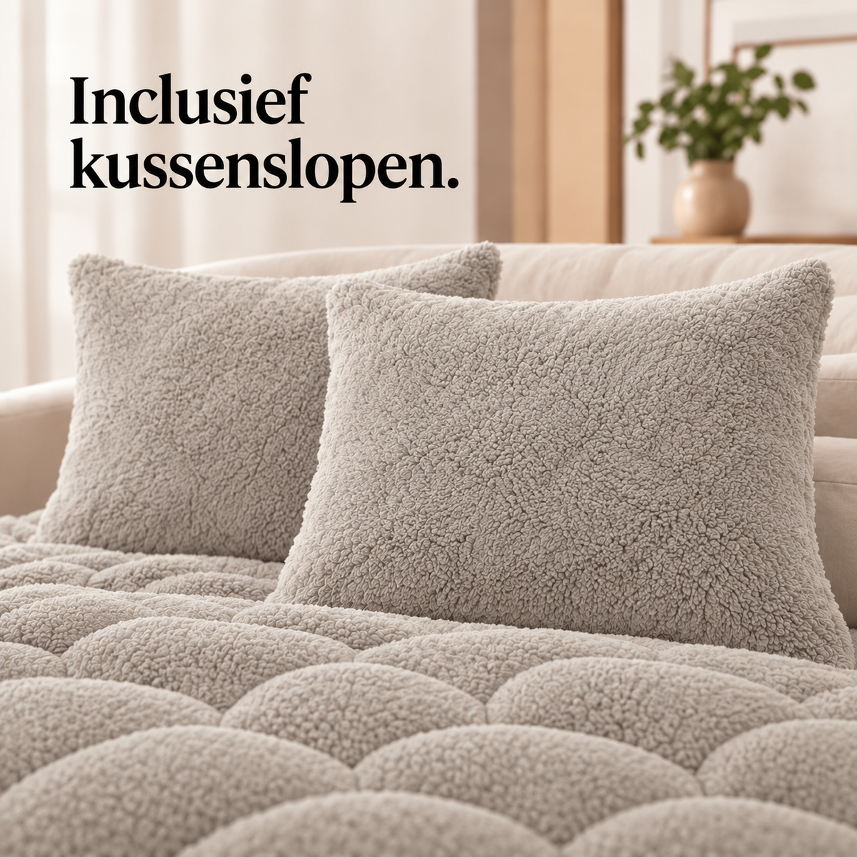Dekbed en Overtrek in 1 – Zacht Teddy Velvet Dekbed – Beige – Sleeptime