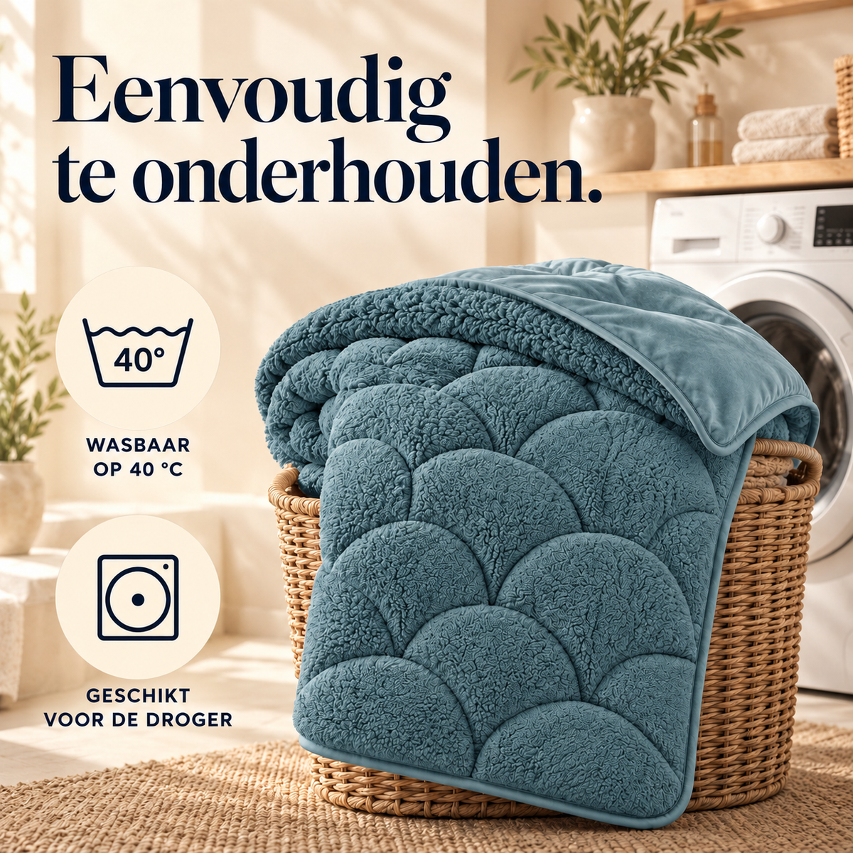Dekbed en Overtrek in 1 – Zacht Teddy Velvet Dekbed – Groen – Sleeptime