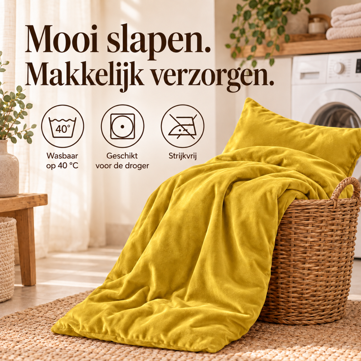 Dekbedovertrek Velvet – Luxe Fluweelzacht – Goud – Sleeptime