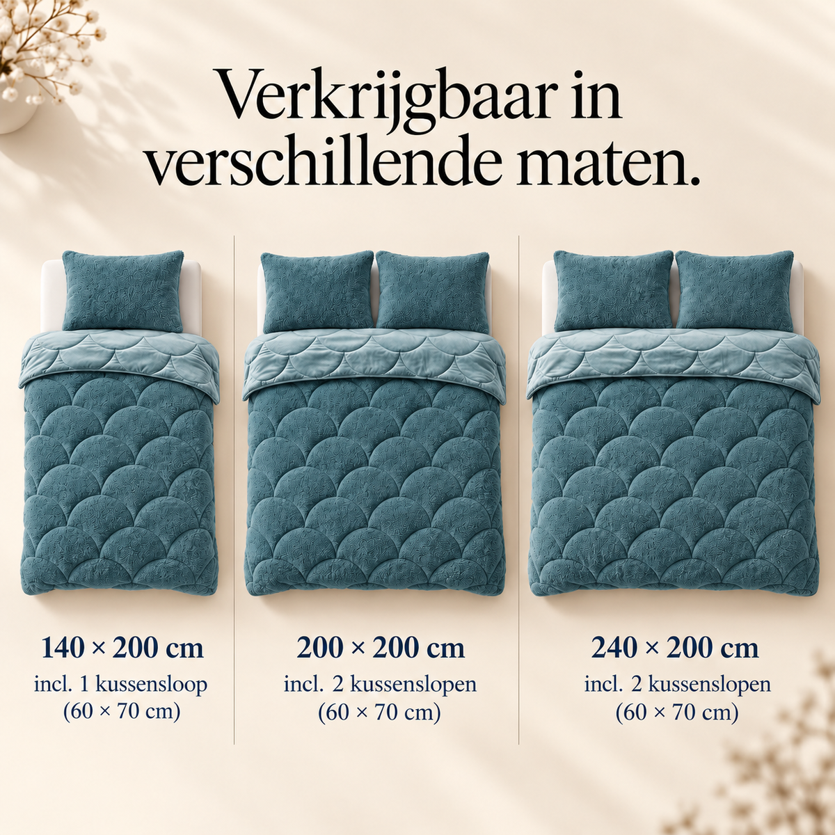 Dekbed en Overtrek in 1 – Zacht Teddy Velvet Dekbed – Groen – Sleeptime