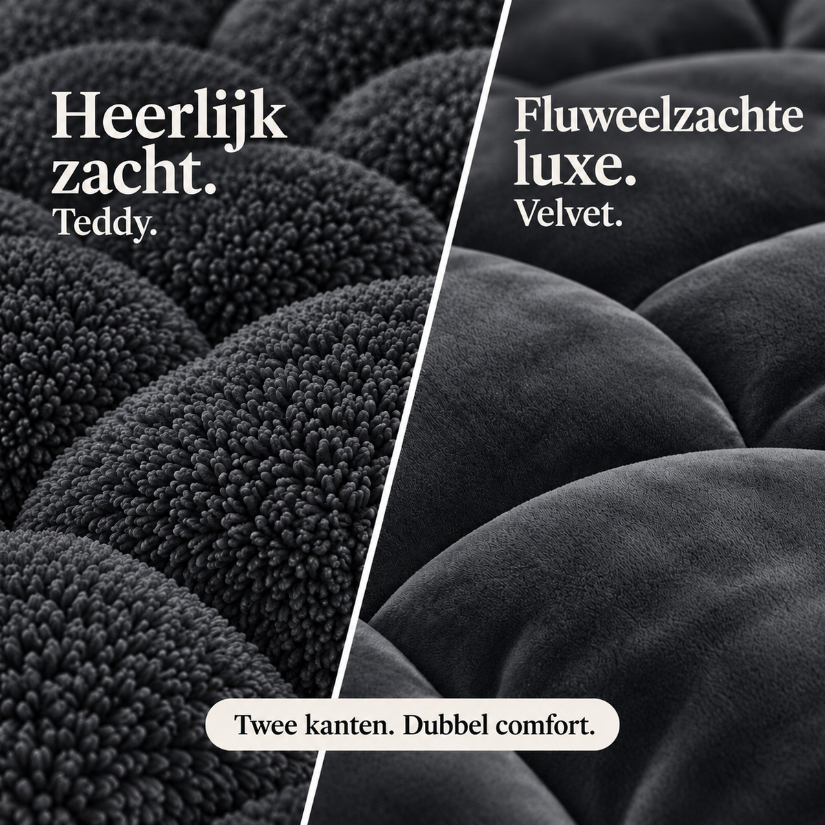 Dekbed en Overtrek in 1 – Zacht Teddy Velvet Dekbed – Zwart – Sleeptime