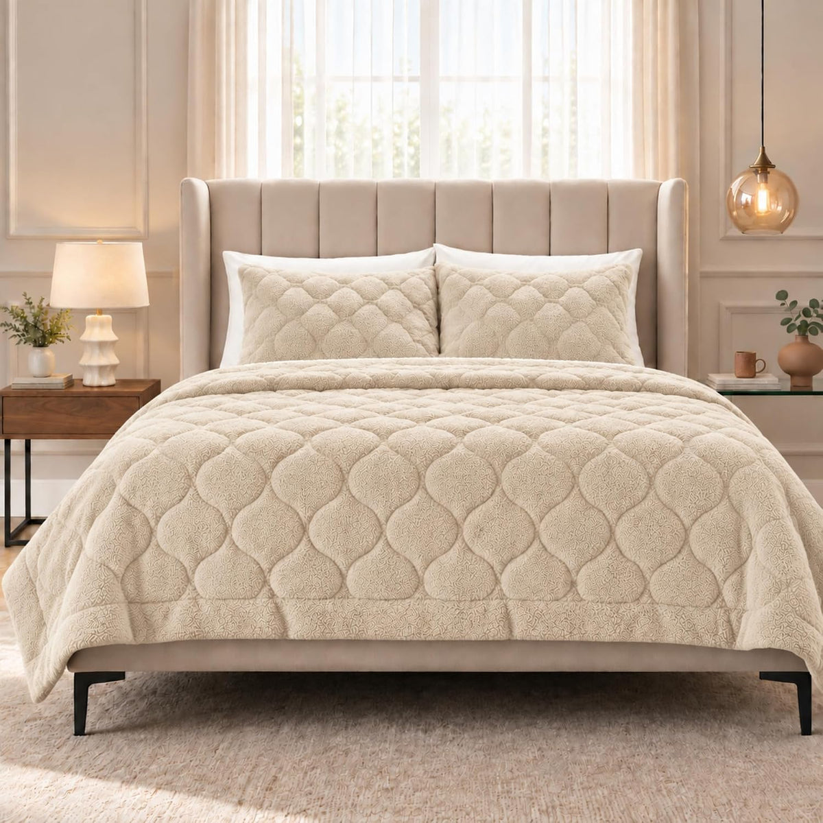Dekbed en Overtrek in 1 – Zacht Teddy Dekbed – Beige – Sleeptime
