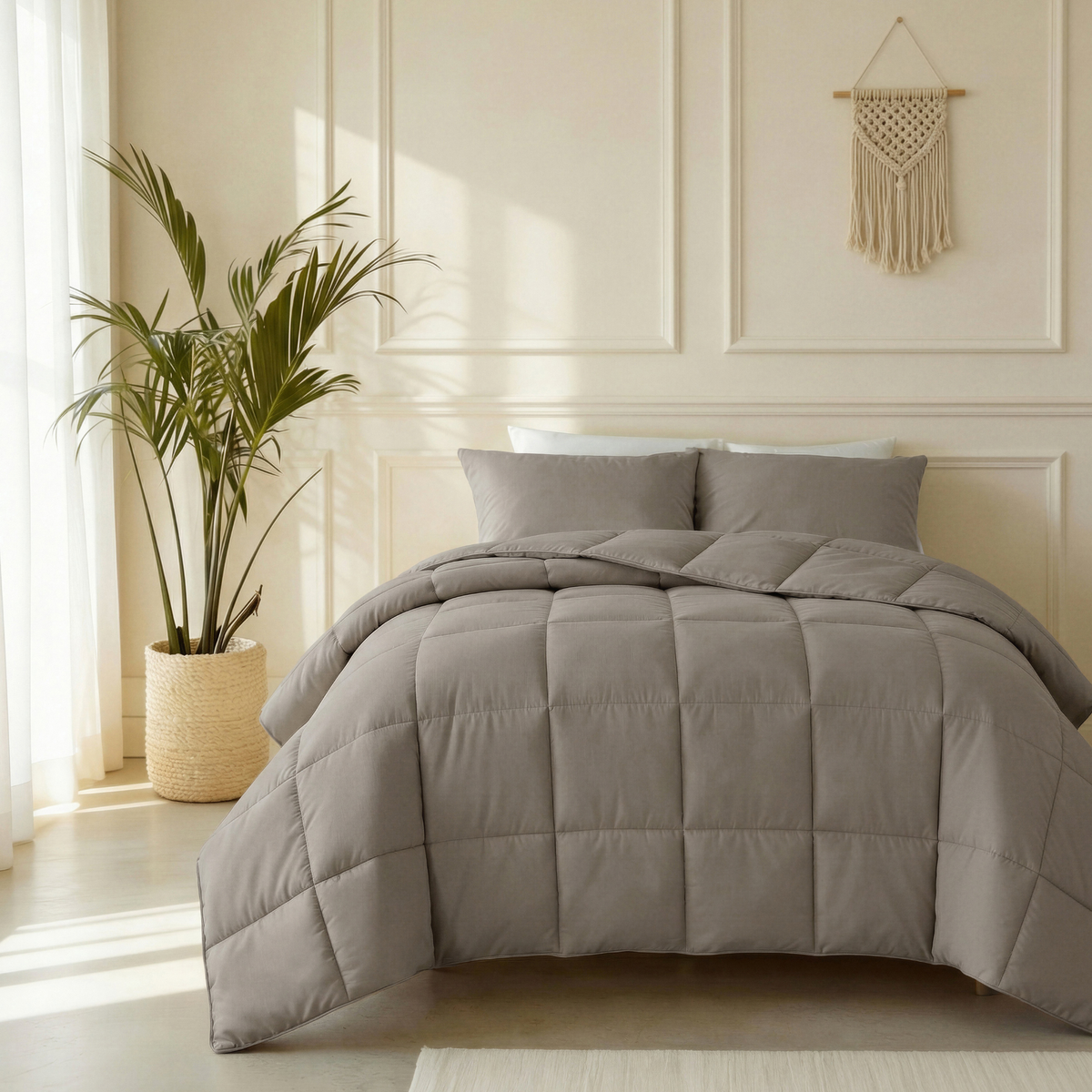 Primaviera Deluxe Dekbed en Overtrek in 1 – Perkal Hotel – Taupe