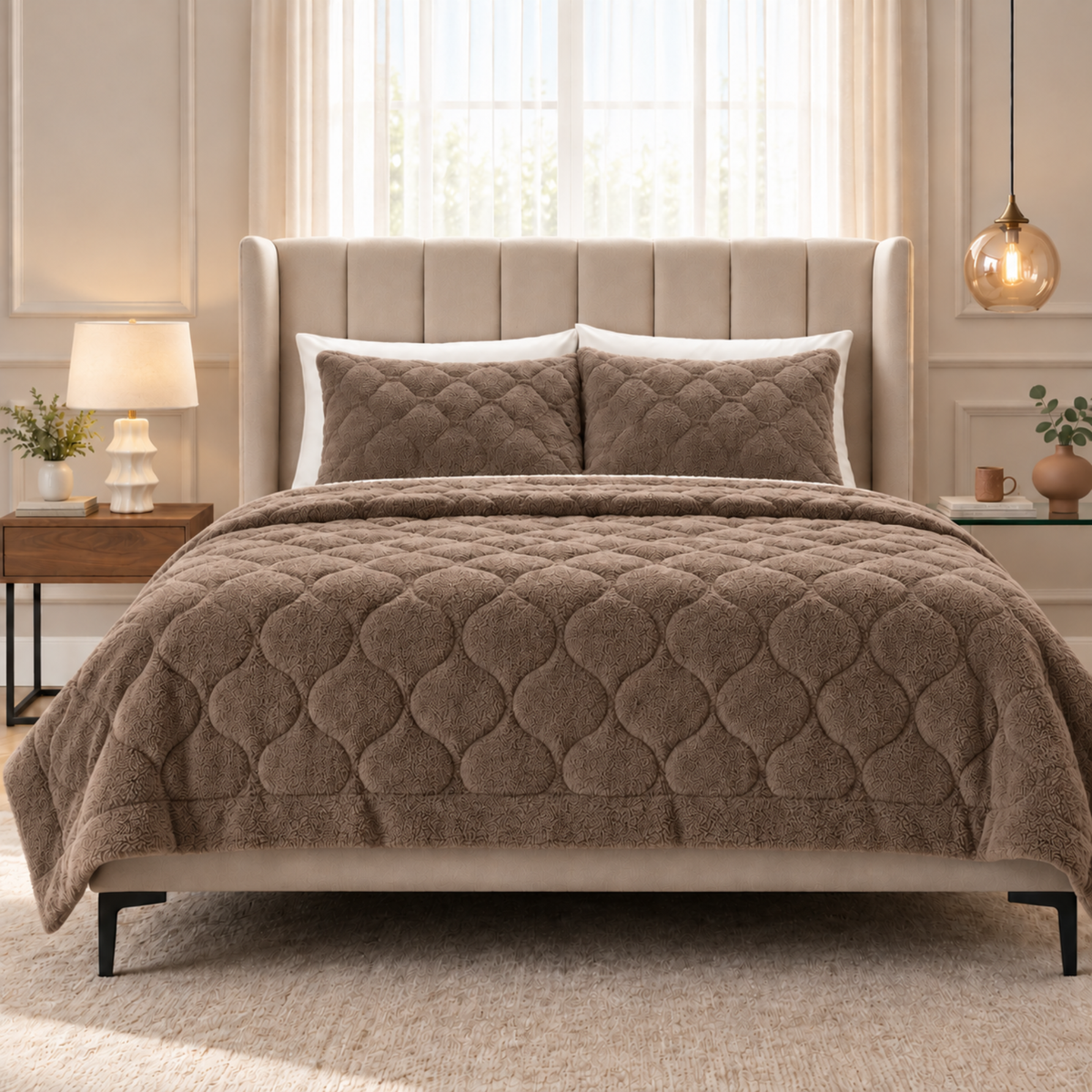 Dekbed en Overtrek in 1 – Zacht Teddy Dekbed – Bruin – Sleeptime