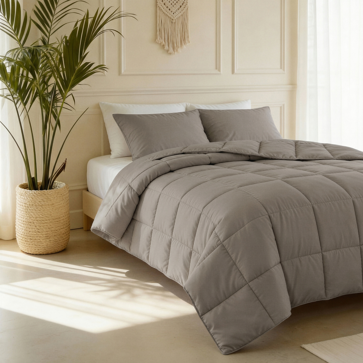 Primaviera Deluxe Dekbed en Overtrek in 1 – Perkal Hotel – Taupe