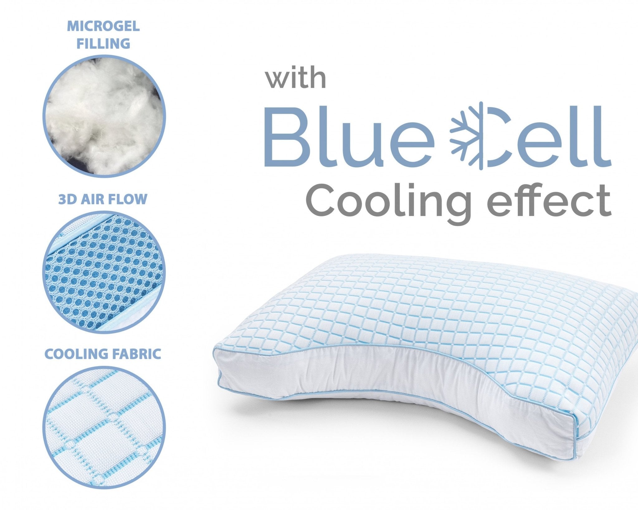 3D Blue Cell Tech Verkoelend Microgel Neksteun Kussen - Dromen & Wonen