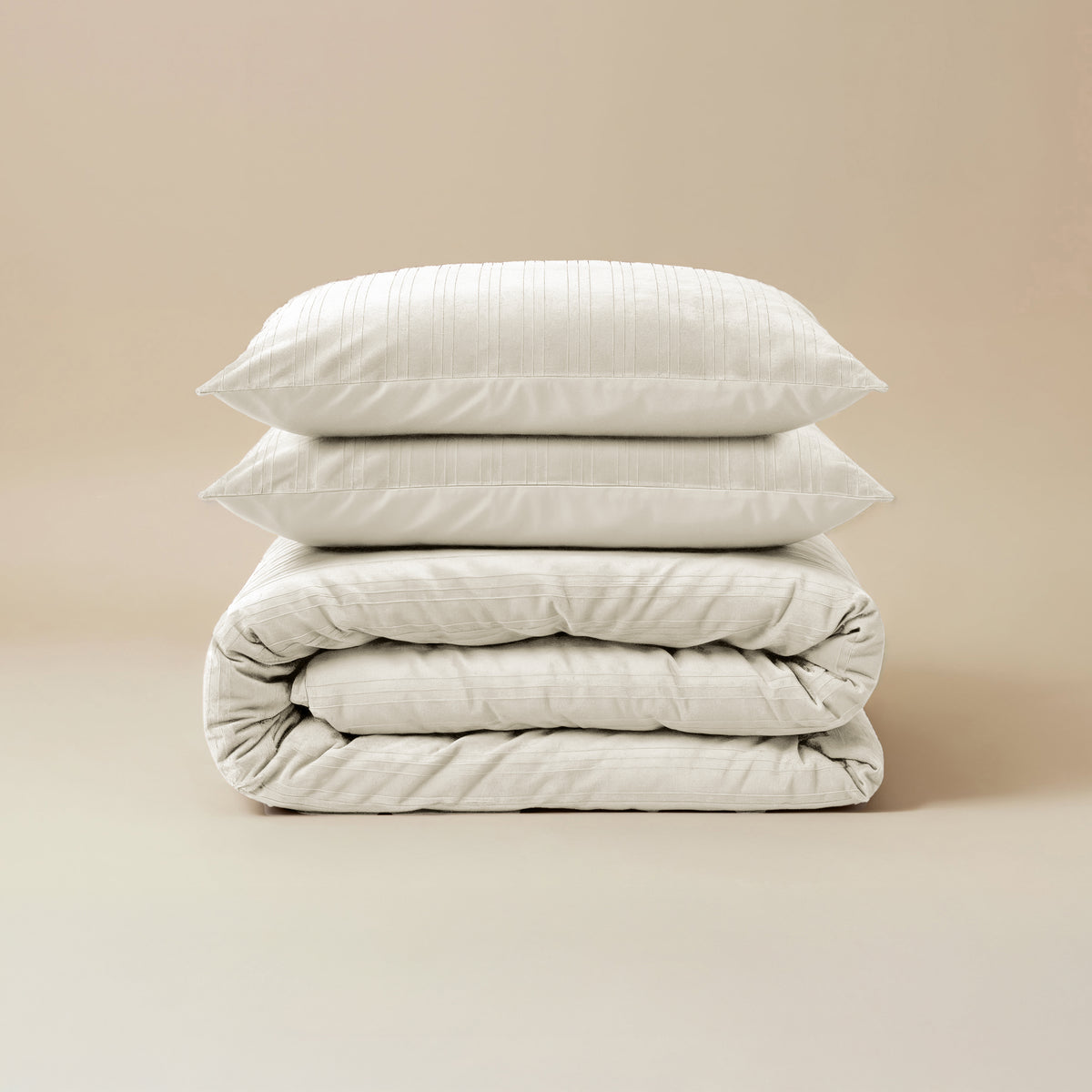 Velvet dekbedovertrek in beige, Lining – Sleeptime