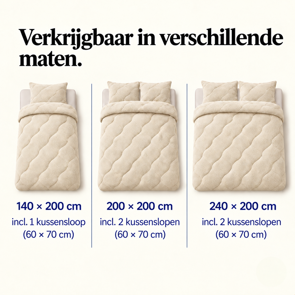 Dekbed en Overtrek in 1 – Zacht Teddy Dekbed – Beige – Sleeptime